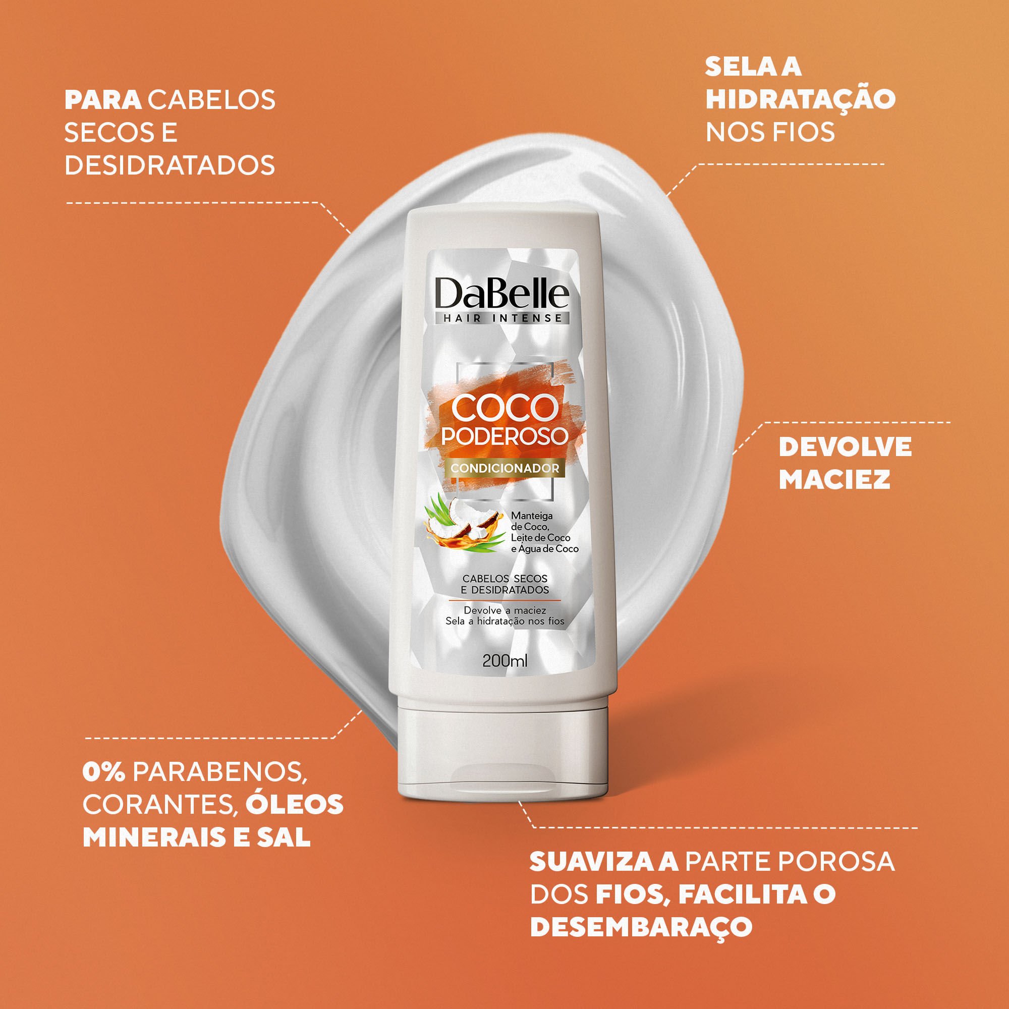 Condicionador Coco Poderoso Dabelle Hair 200ml 200ml 2