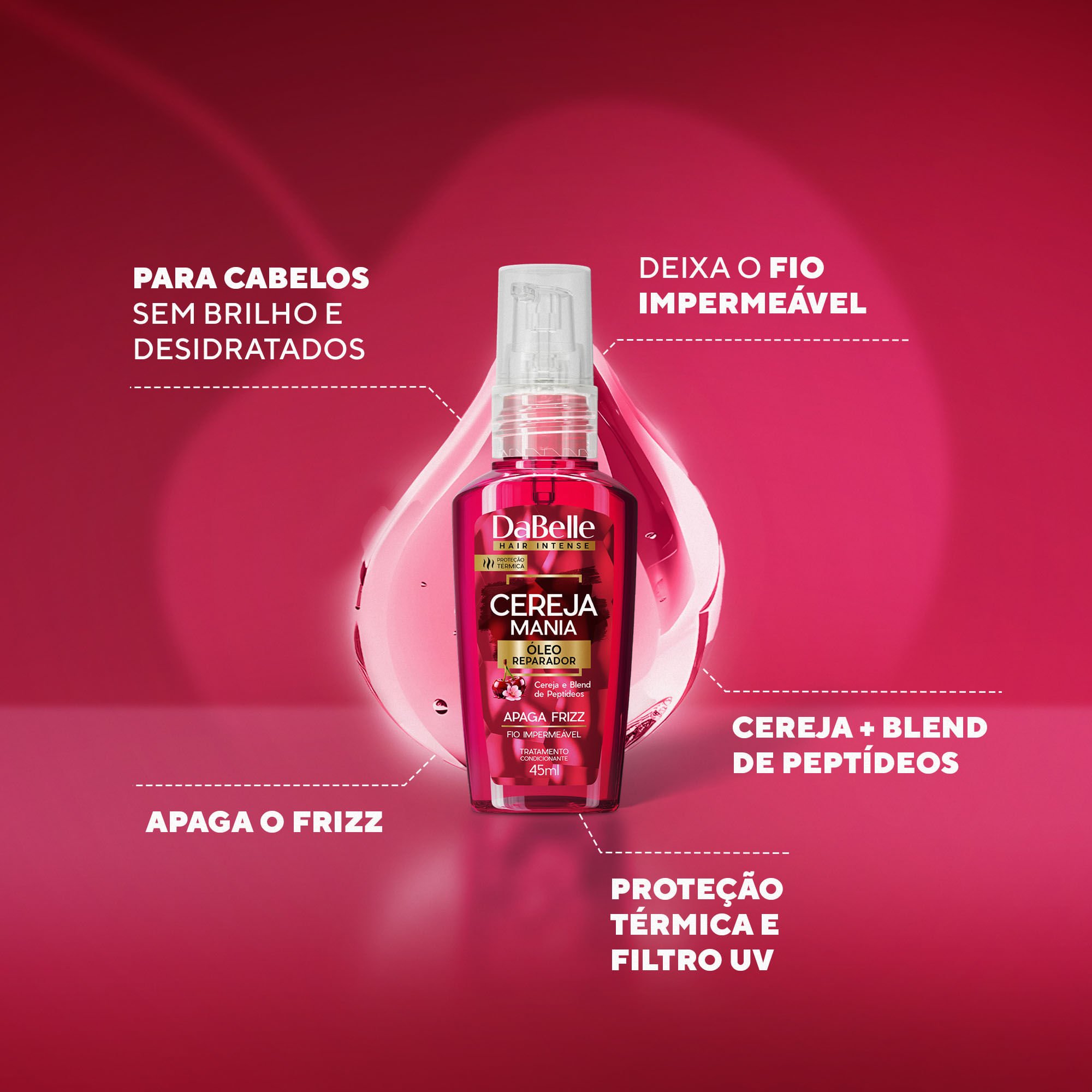 Óleo Reparador Cereja Mania 45ml - DaBelle 45ml 2