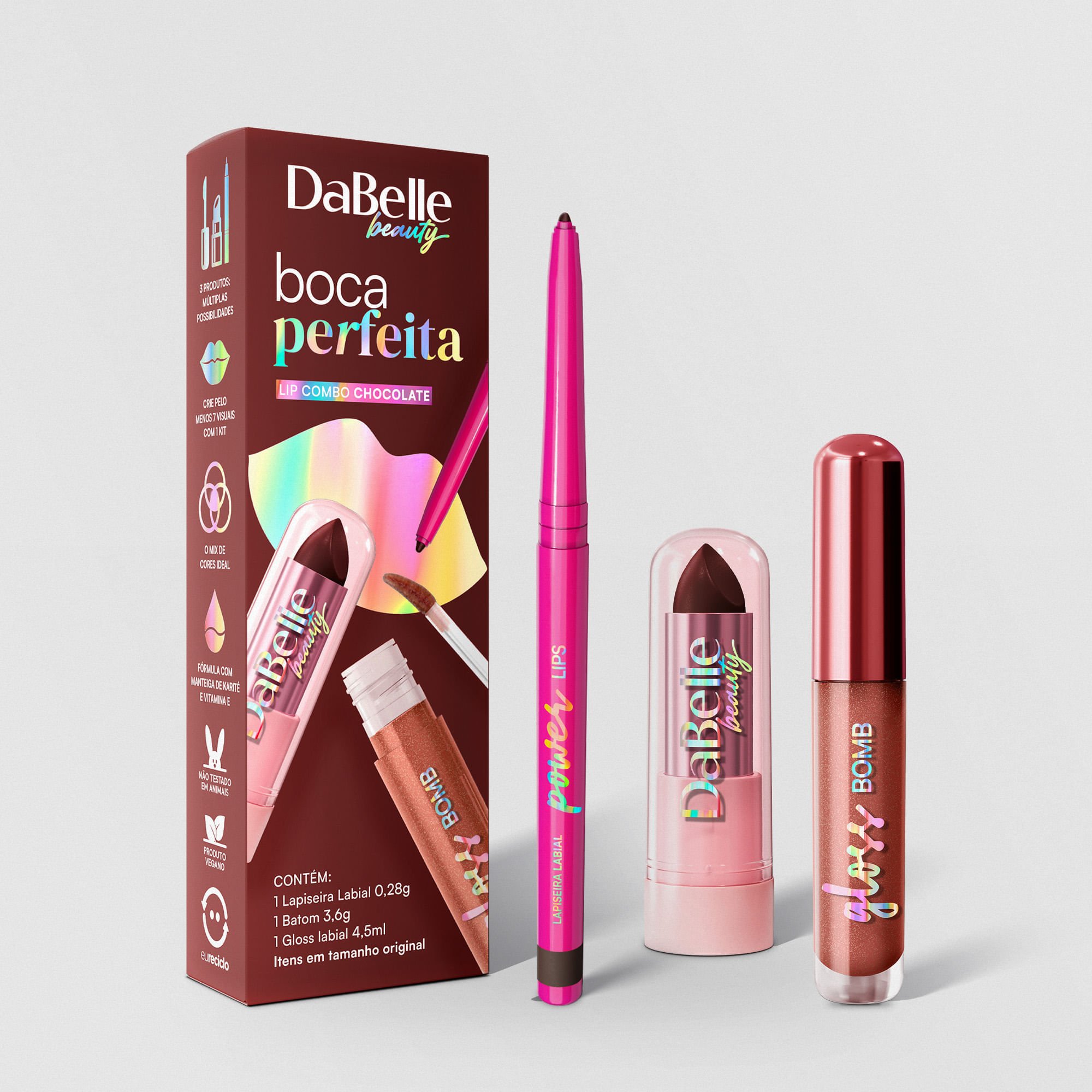 Lip Combo Boca Perfeita DaBelle Beauty - Chocolate