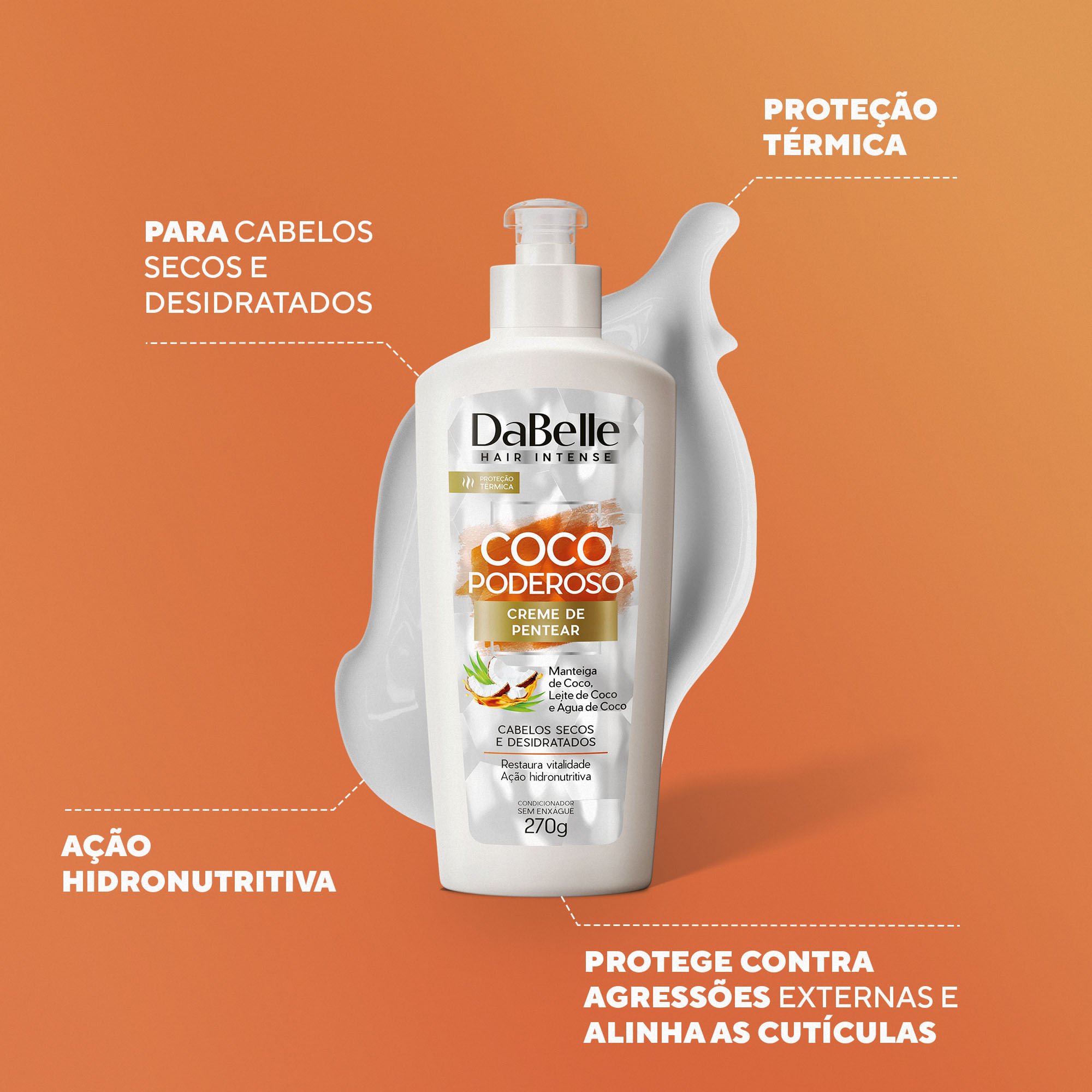 DaBelle Creme de Pentear 270g - Coco Poderoso 270g 2