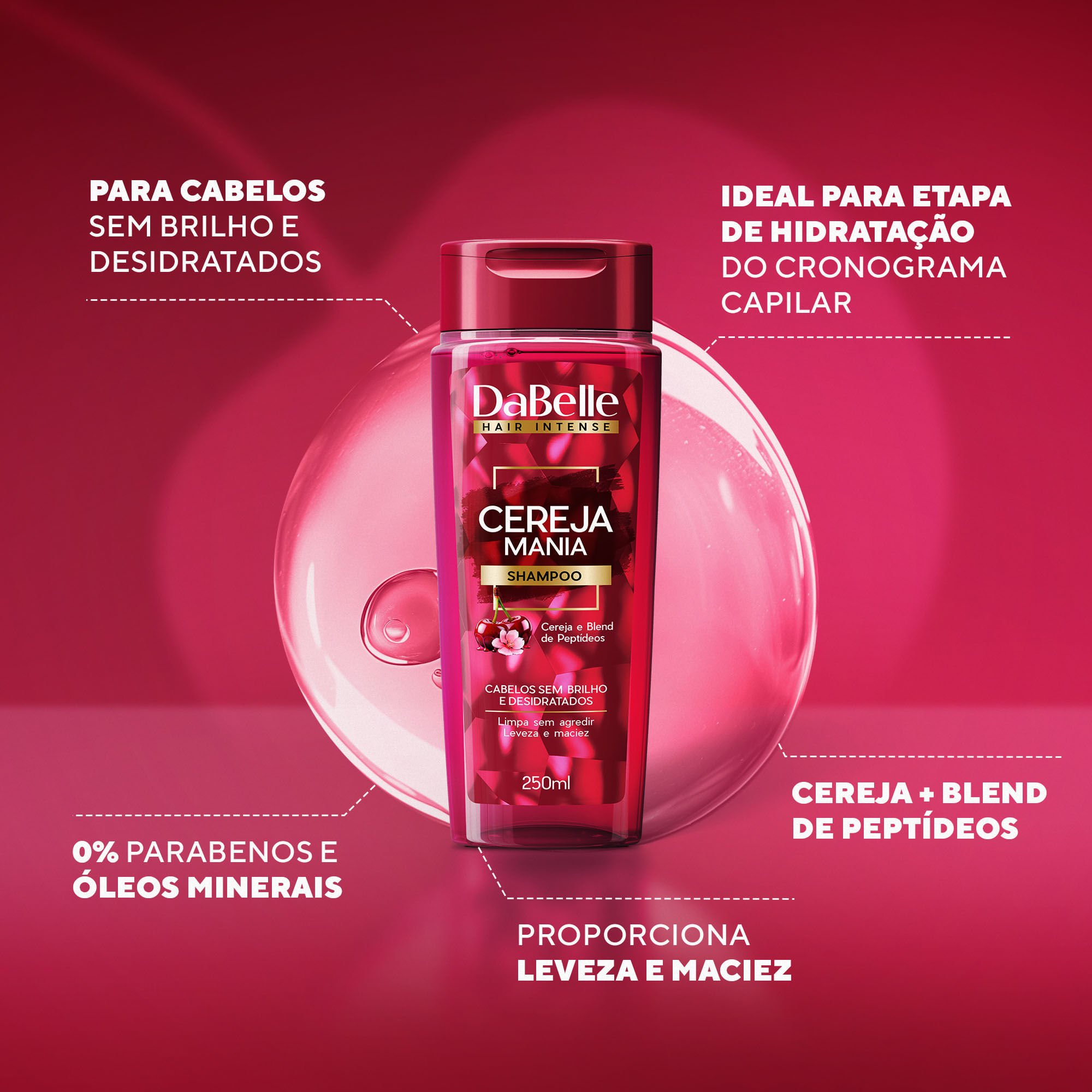 Shampoo Cereja Mania - DaBelle Hair 250ml 250ml 2