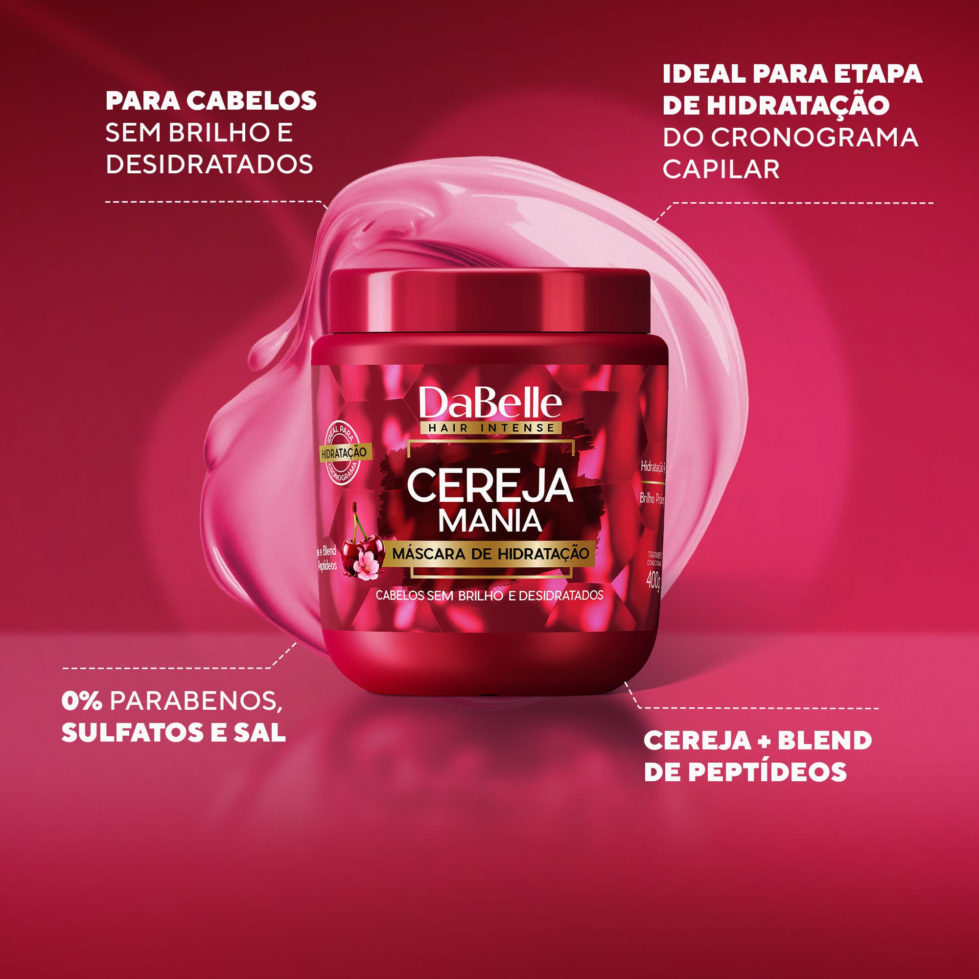 Máscara de Hidratação Cereja Mania 400g - DaBelle 400g 2