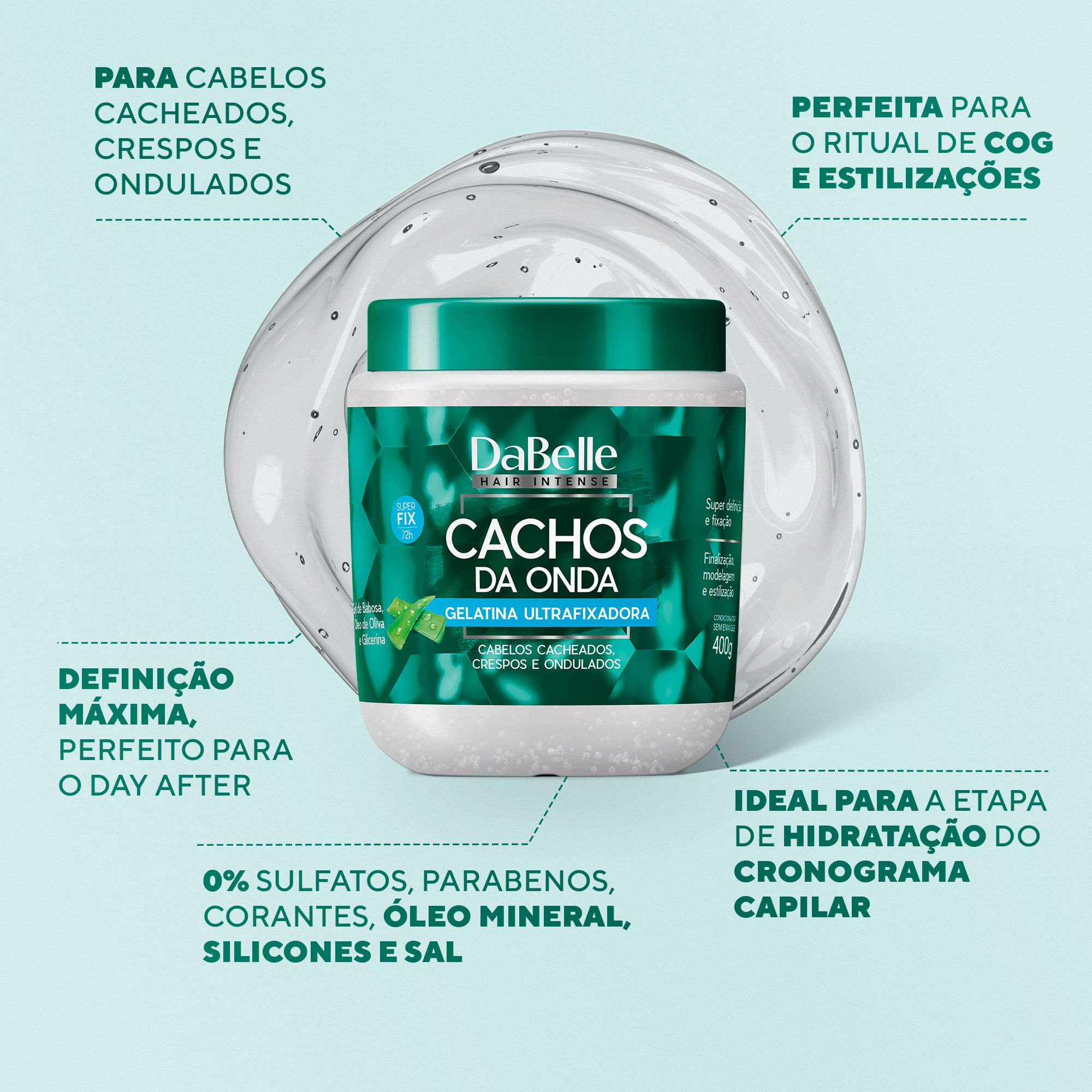 DaBelle Gelatina Ultrafixadora - Cachos da Onda 400g 2