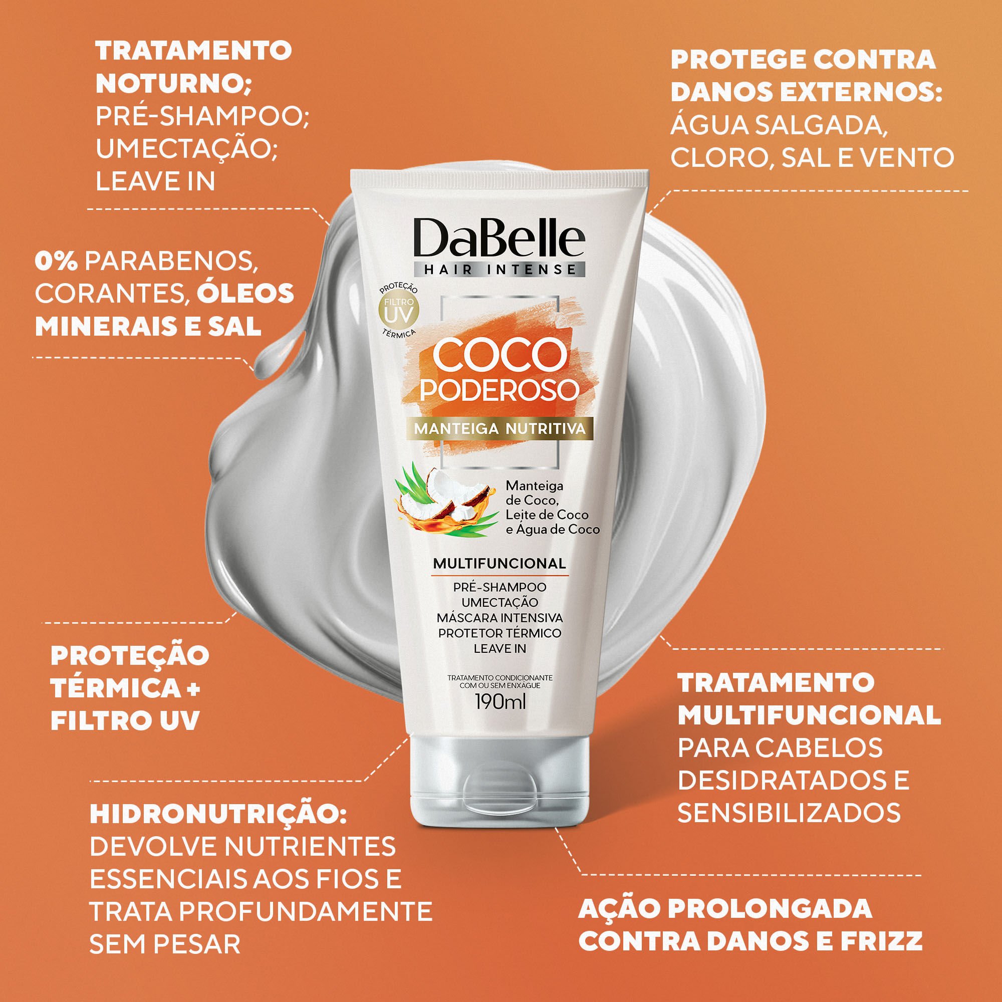 DaBelle Manteiga Capilar - Coco Poderoso 190ml 2