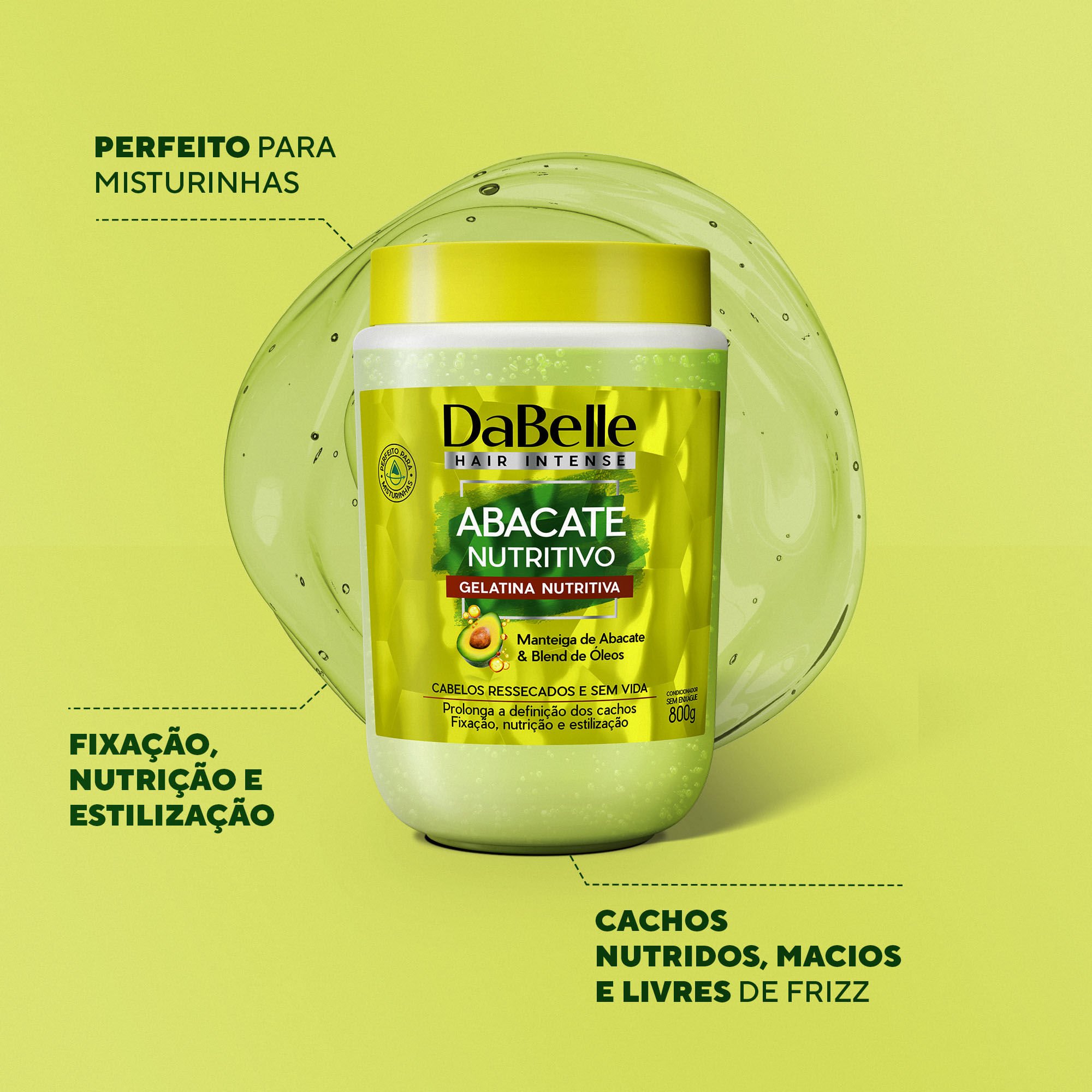 Gelatina Abacate Nutritivo Dabelle Hair 800g 800g 2