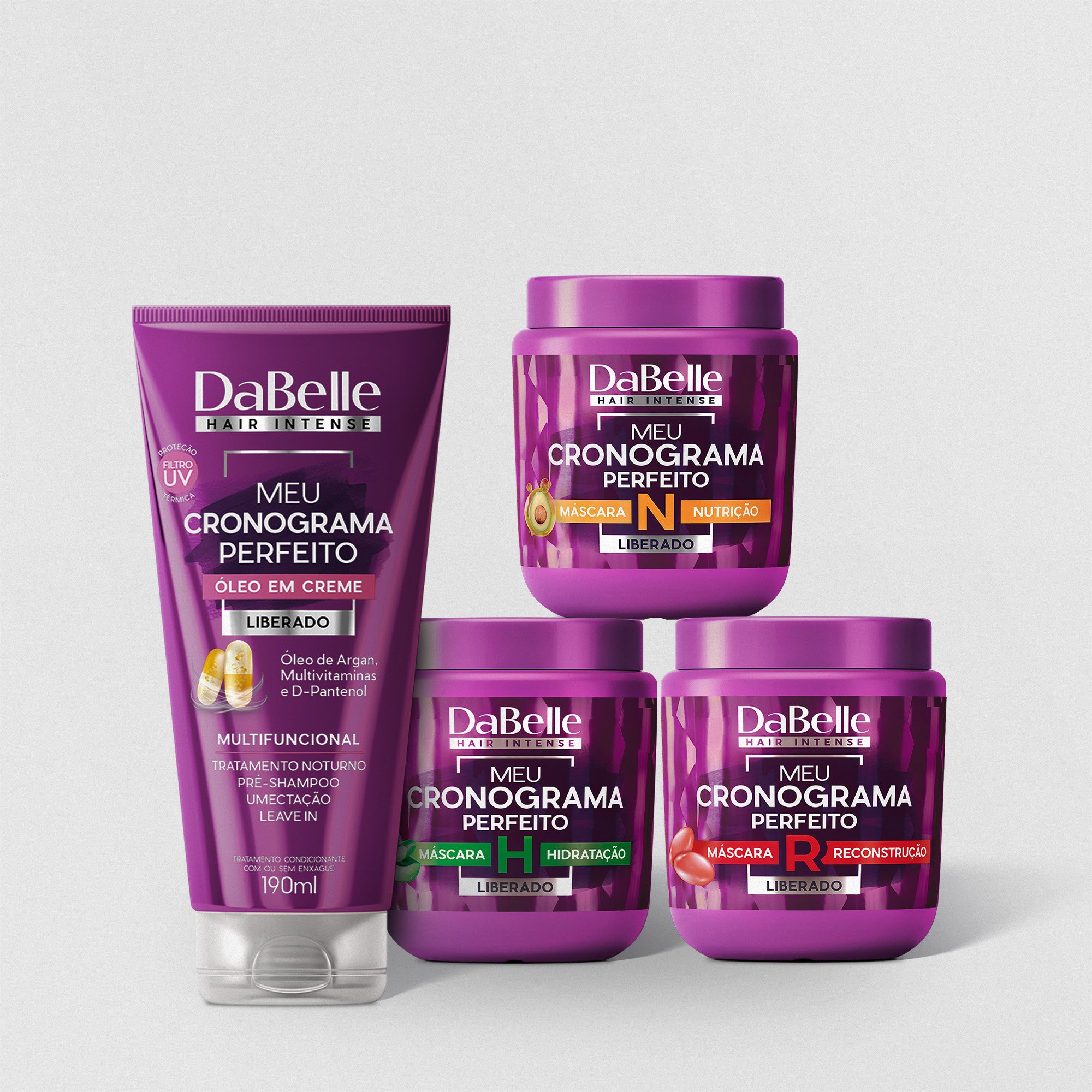 DaBelle Hair Kit Cronograma Perfeito Máscaras ; Óleo - 4 Produtos