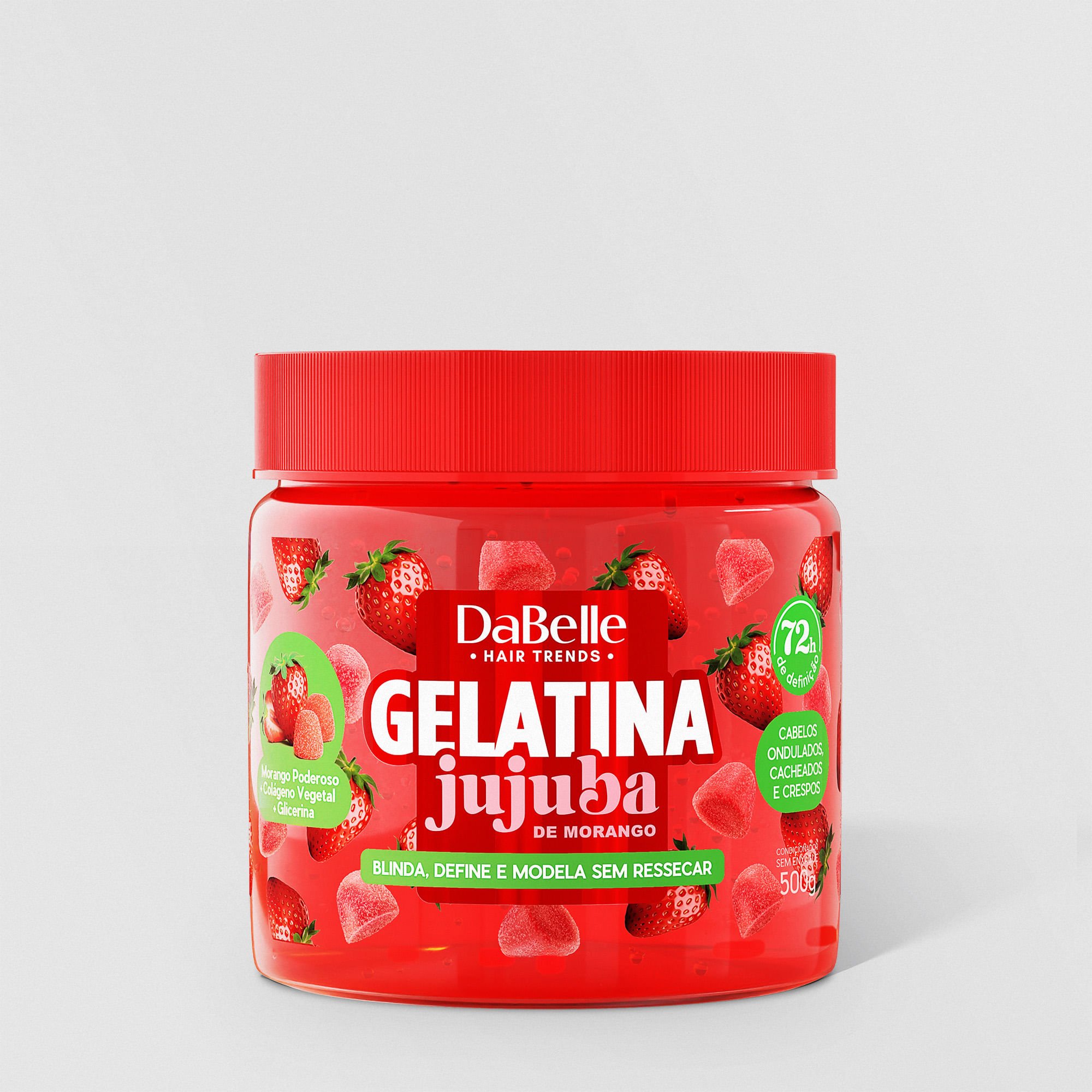 Gelatina Jujuba de Morango - DaBelle Hair 500g