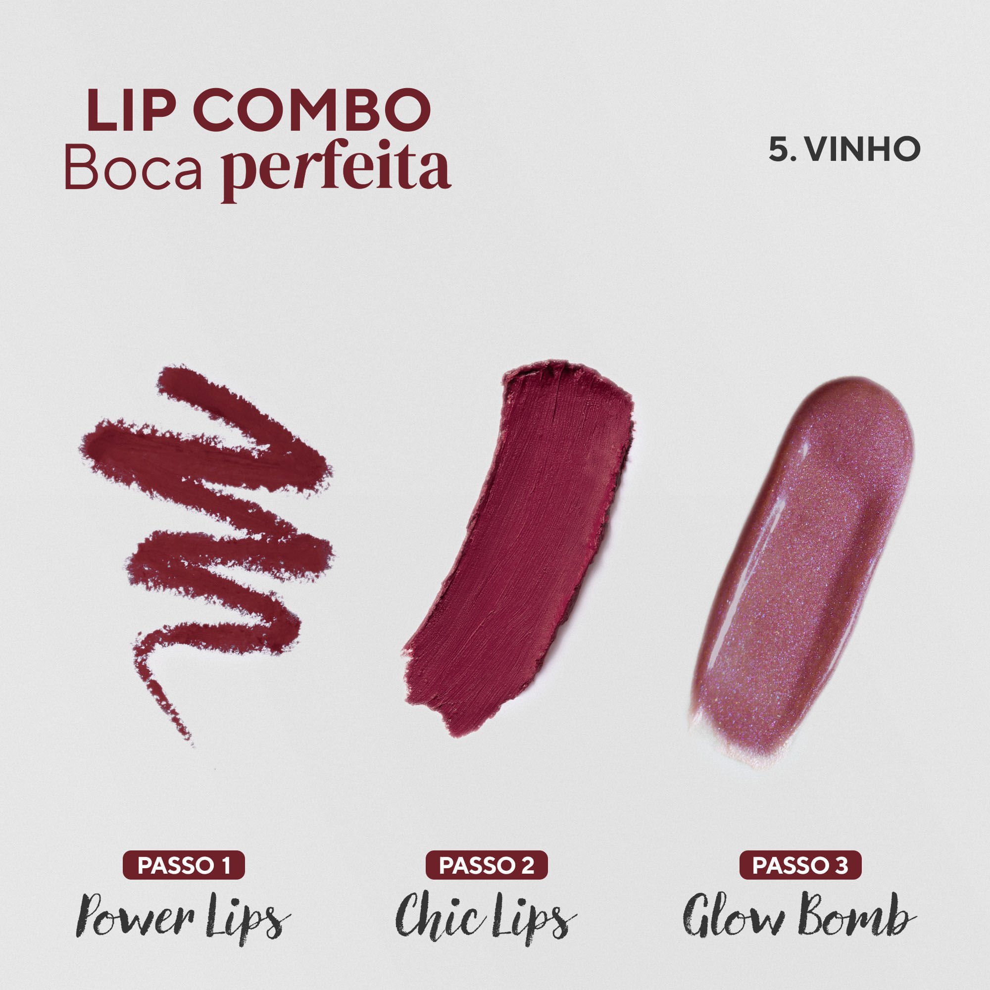 Lip Combo Boca Perfeita DaBelle Beauty - Vinho ÚNICO 3