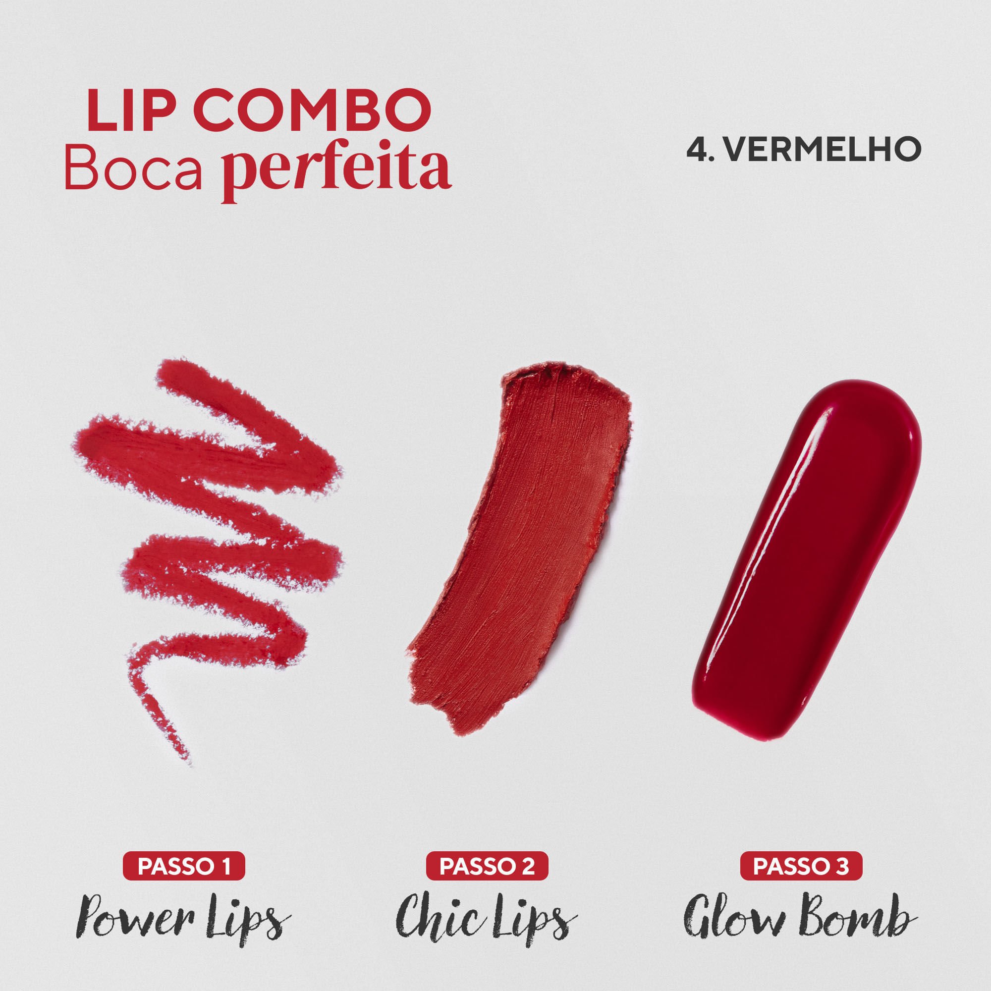 Lip Combo Boca Perfeita DaBelle Beauty - Vermelho ÚNICO 3