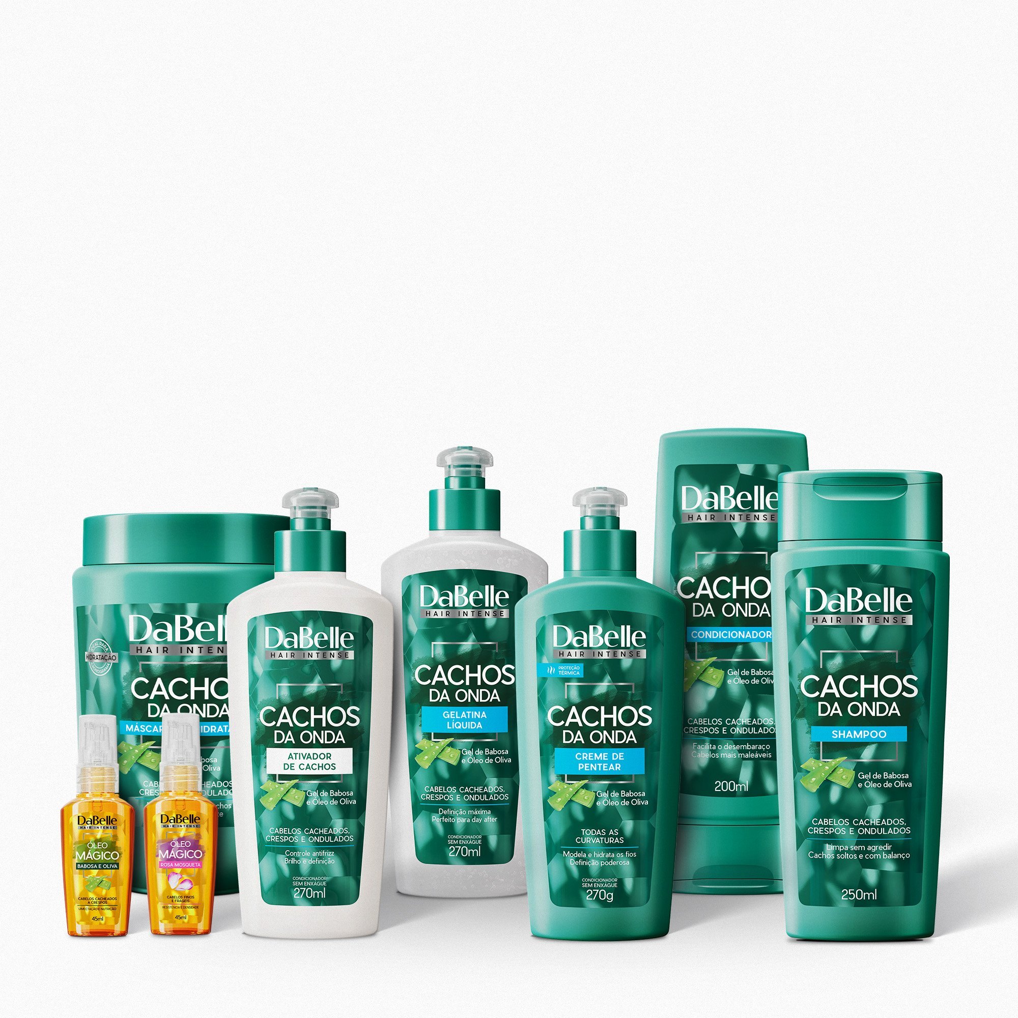 Kit Completo Cachos da Onda Dabelle Hair + Óleo Mágico - 8 Produtos