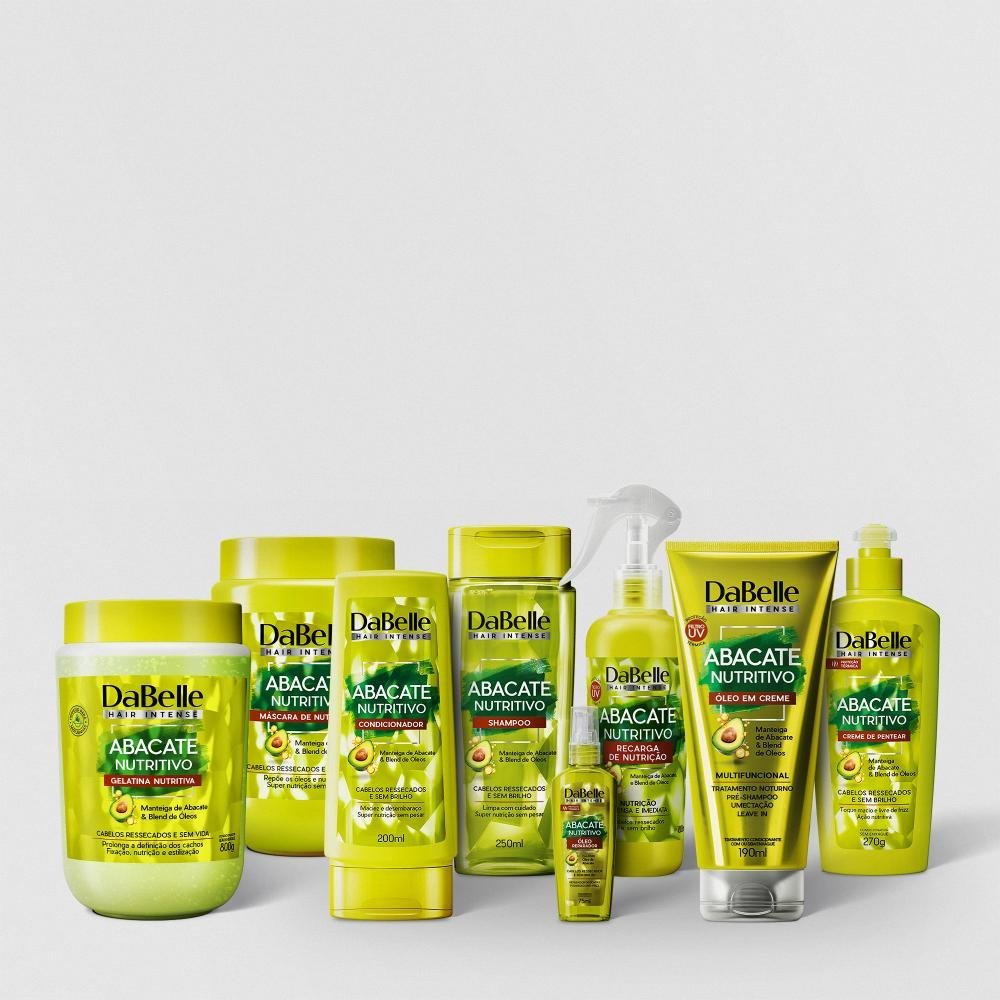 Kit Abacate Nutritivo Completo c/ Gelatina - Dabelle Hair 8 Produtos