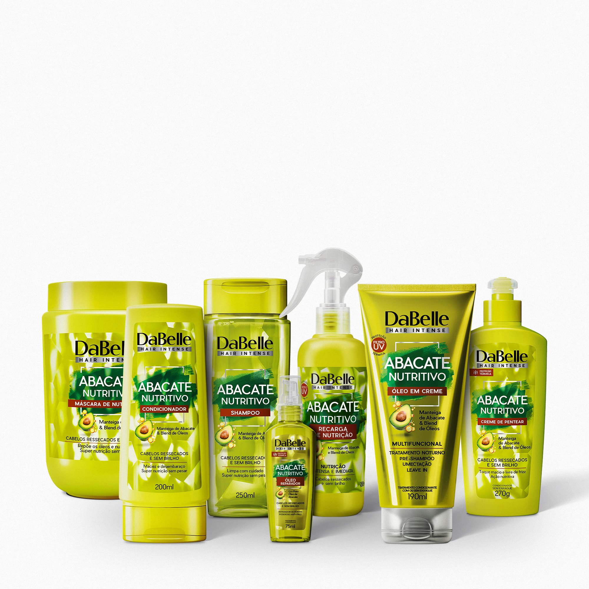 Kit Completo Abacate Nutritivo Dabelle Hair -  7 Produtos