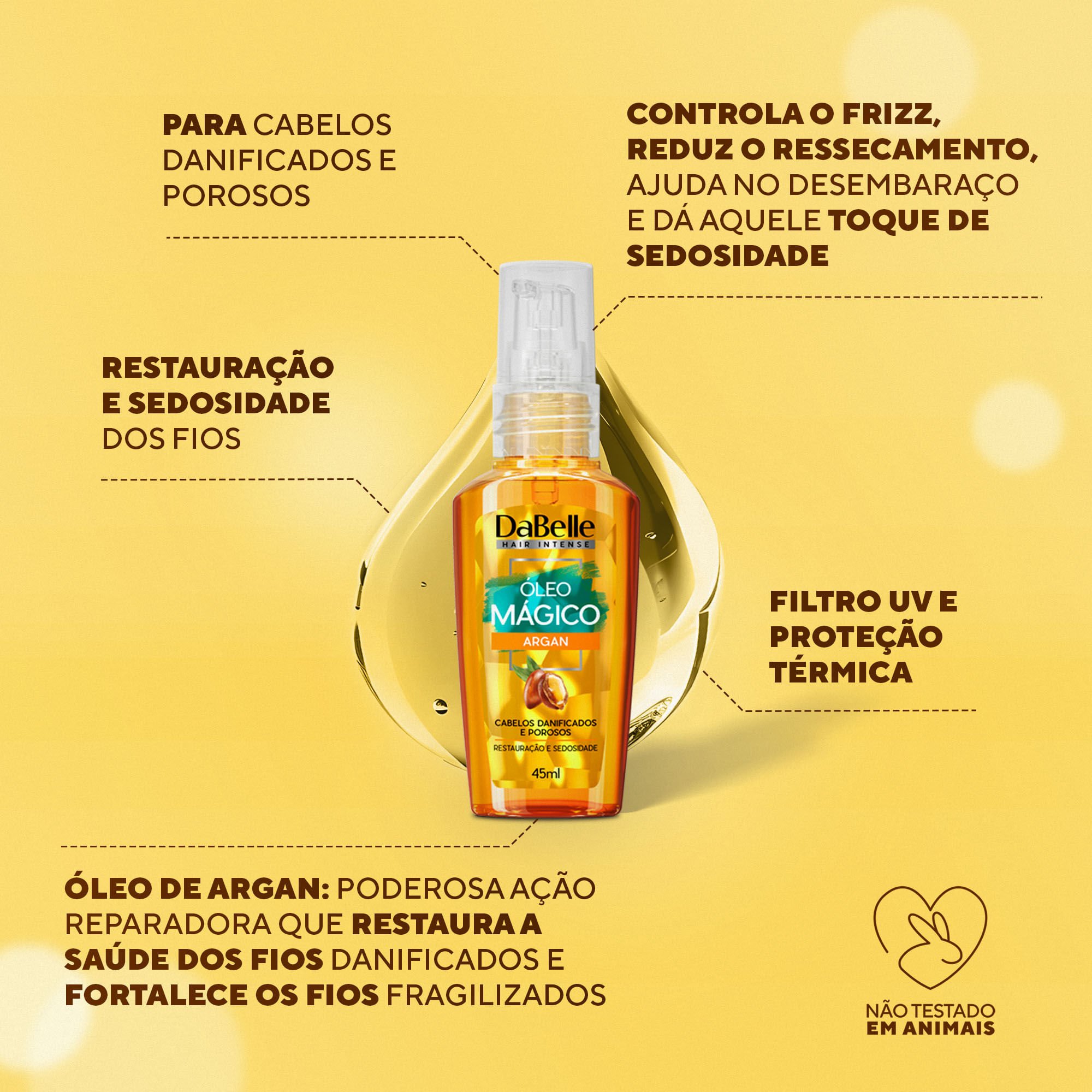 Óleo Mágico de Argan  - Dabelle Hair 45ml 45ml 2