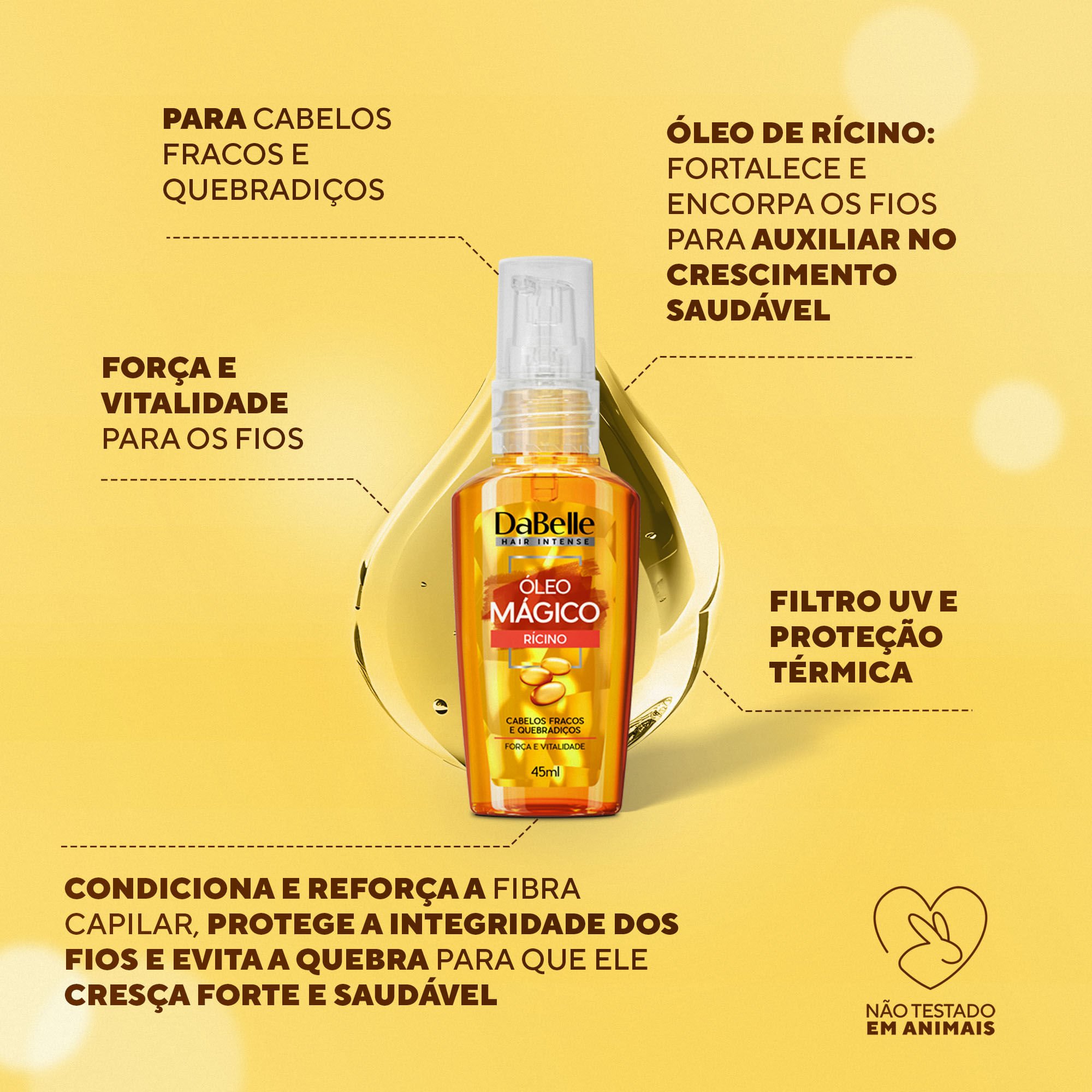 Óleo Mágico de Rícino - Dabelle Hair 45ml 45ml 2
