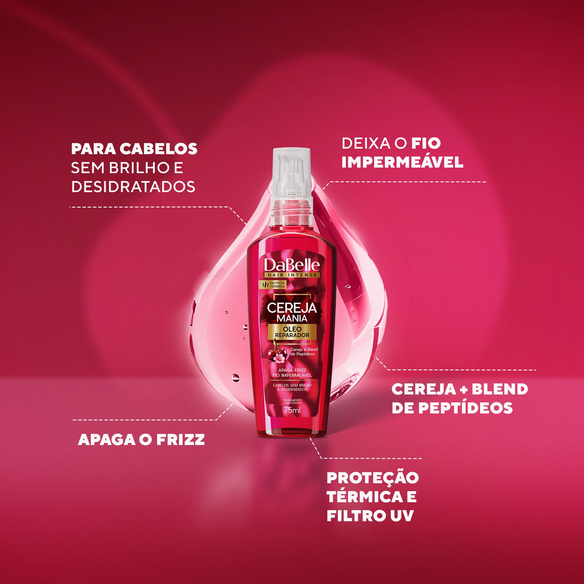 Óleo Reparador Cereja Mania - DaBelle Hair 75ml 75ml 2