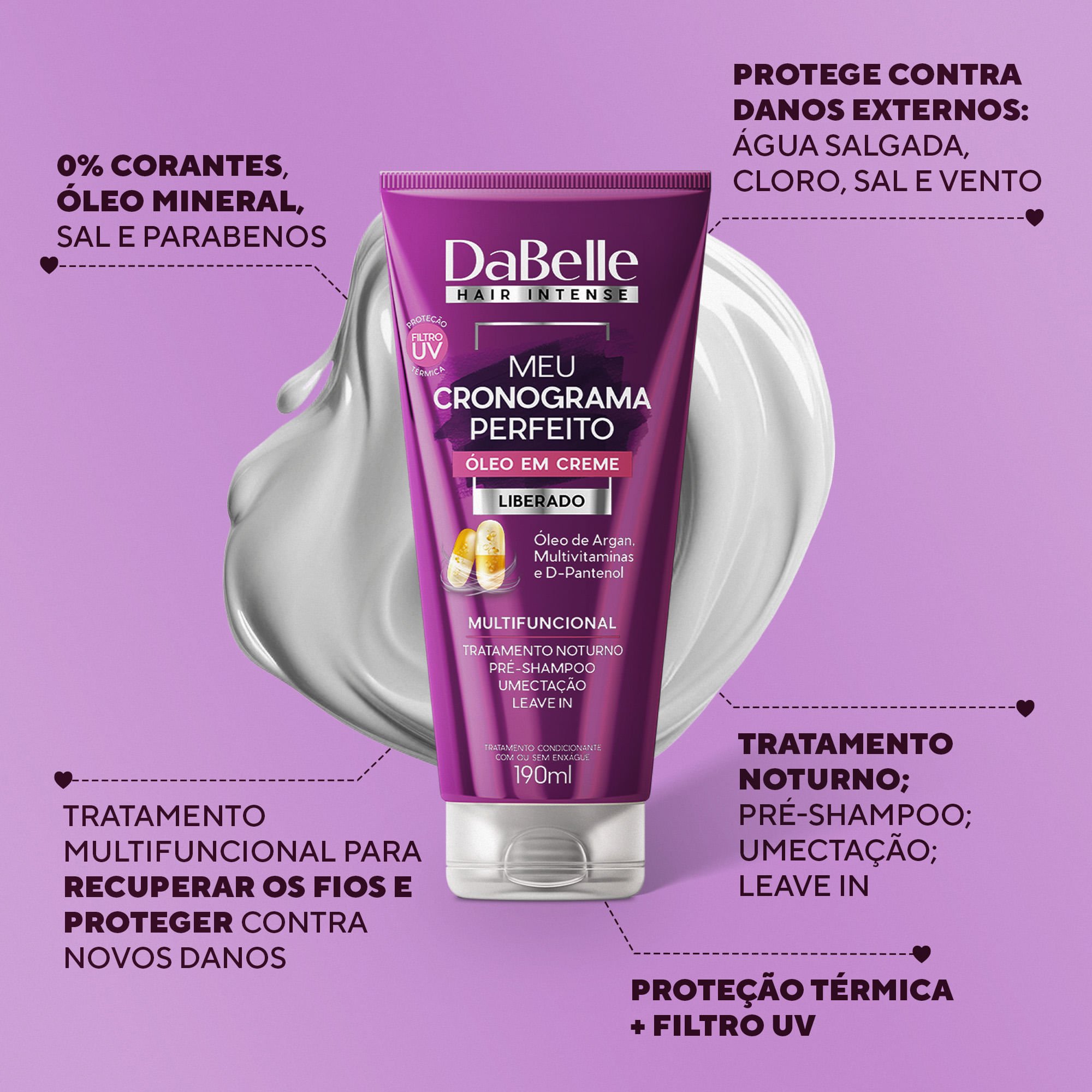 Óleo em Creme Meu Cronograma Perfeito Dabelle Hair 190ml 190ml 2