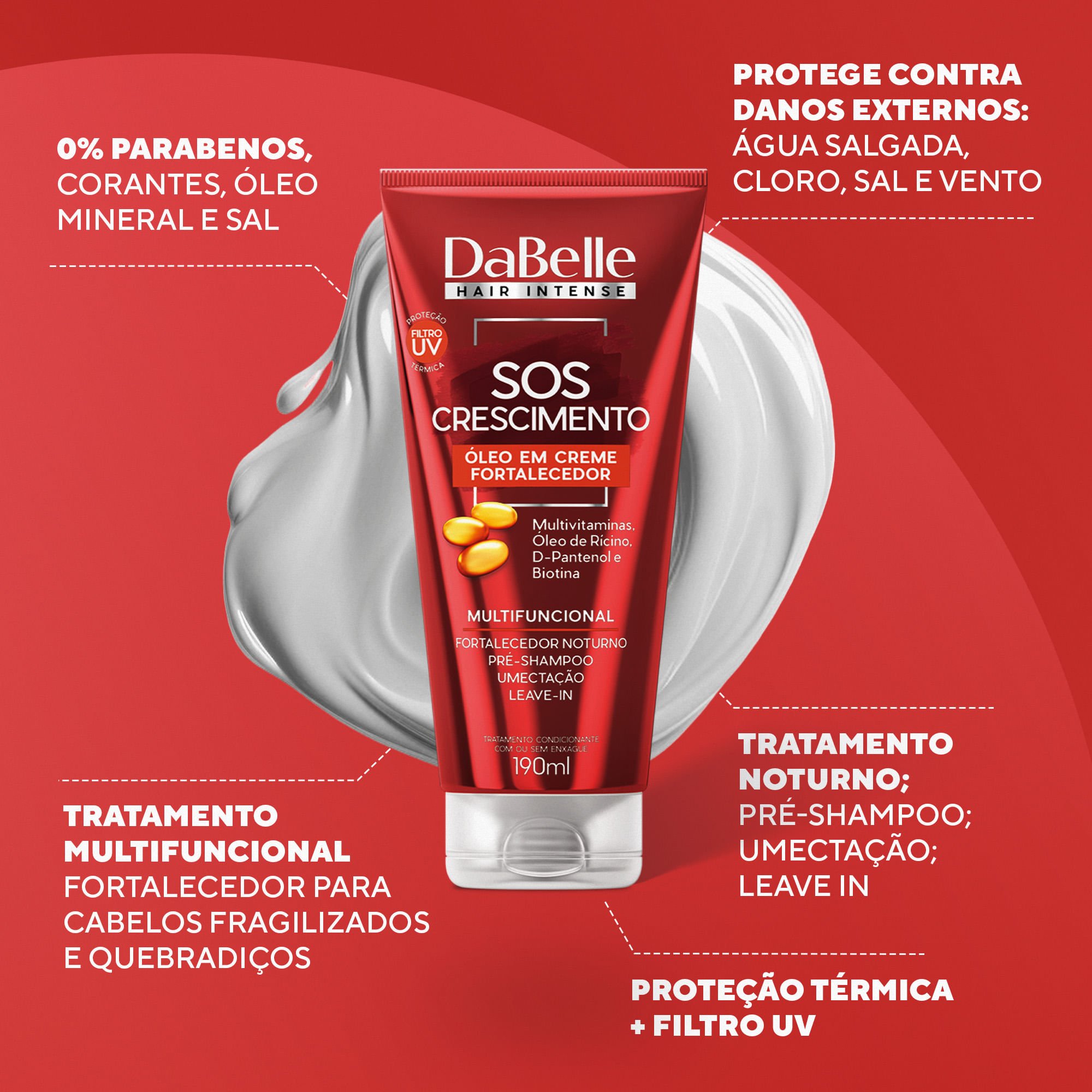 Óleo em Creme SOS Crescimento Dabelle Hair 190ml 190ml 2