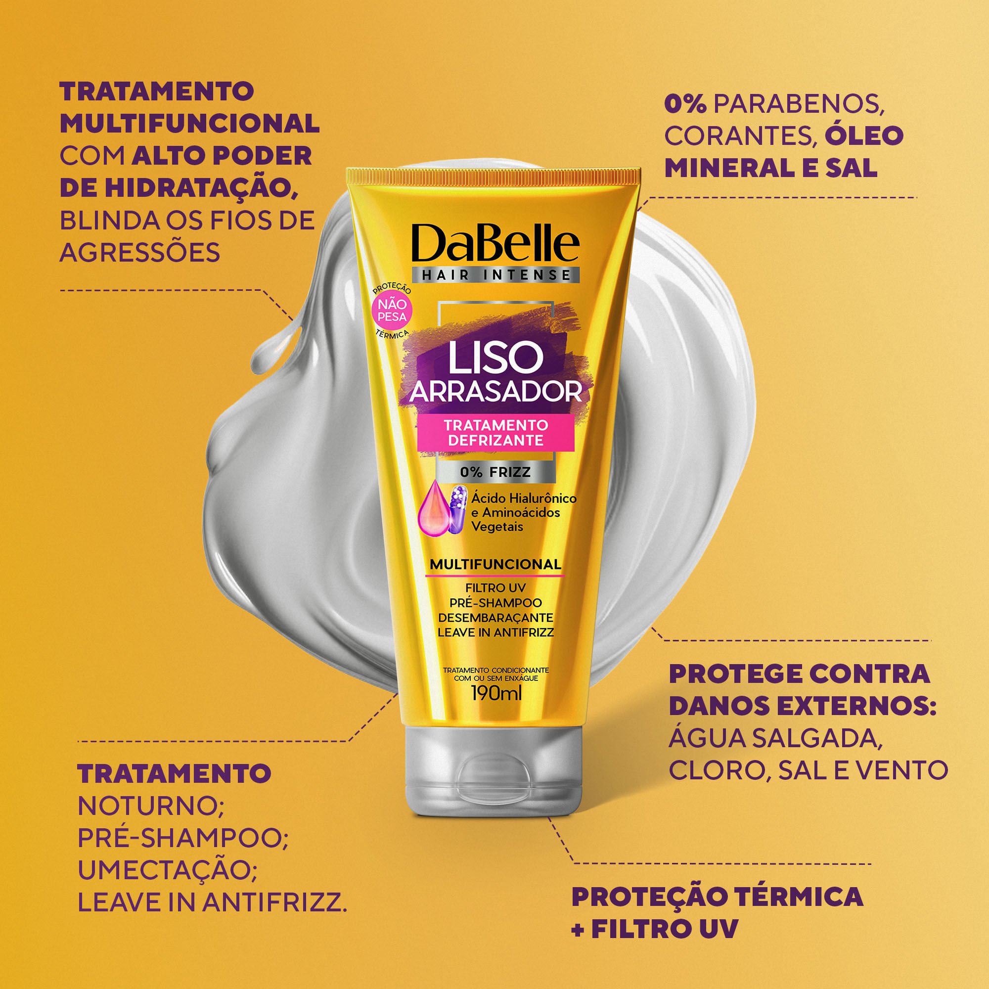 Tratamento Defrizante Liso Arrasador Dabelle Hair 190ml 190ml 2