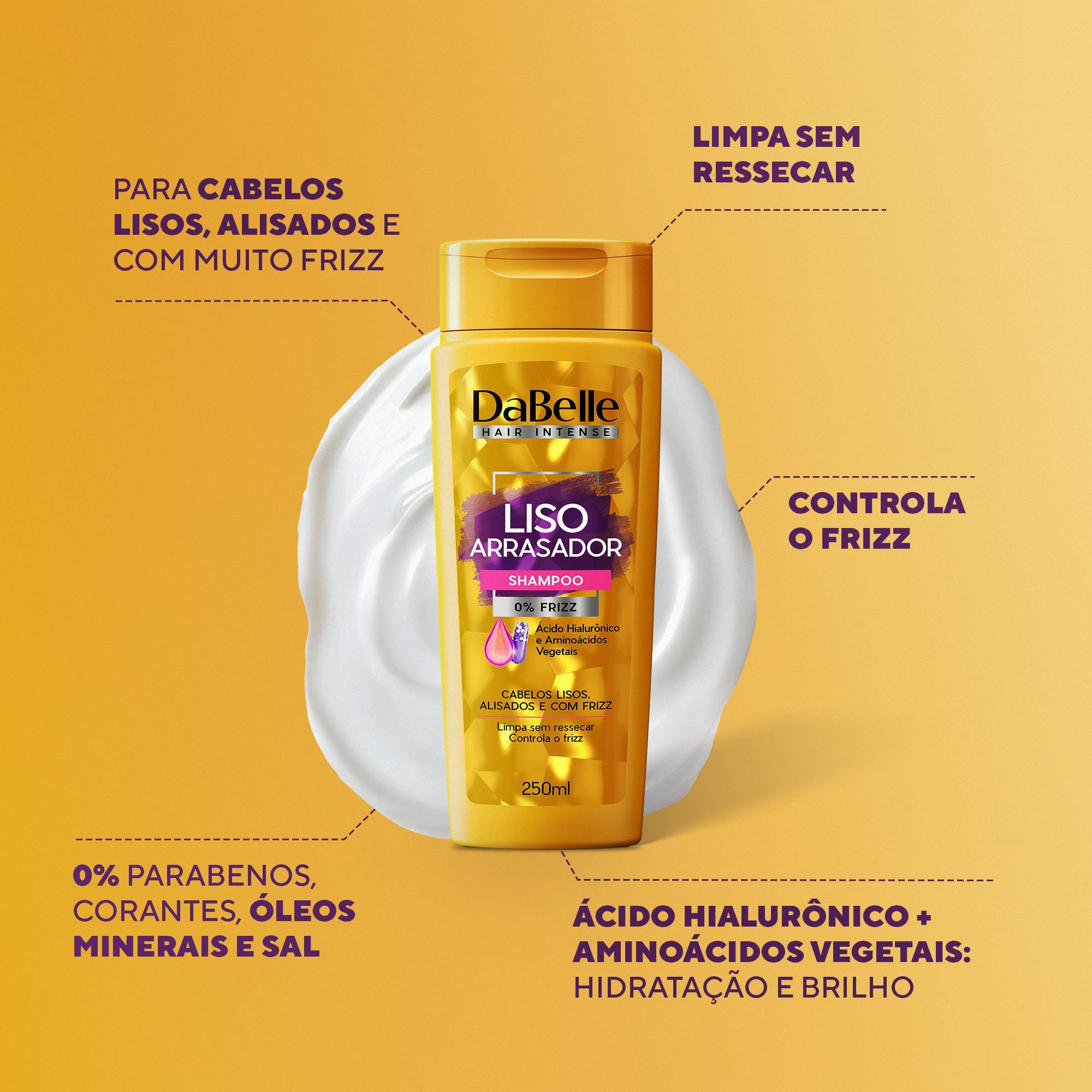 Kit Shampoo e Condicionador Liso Arrasador - Dabelle Hair ÚNICO 2