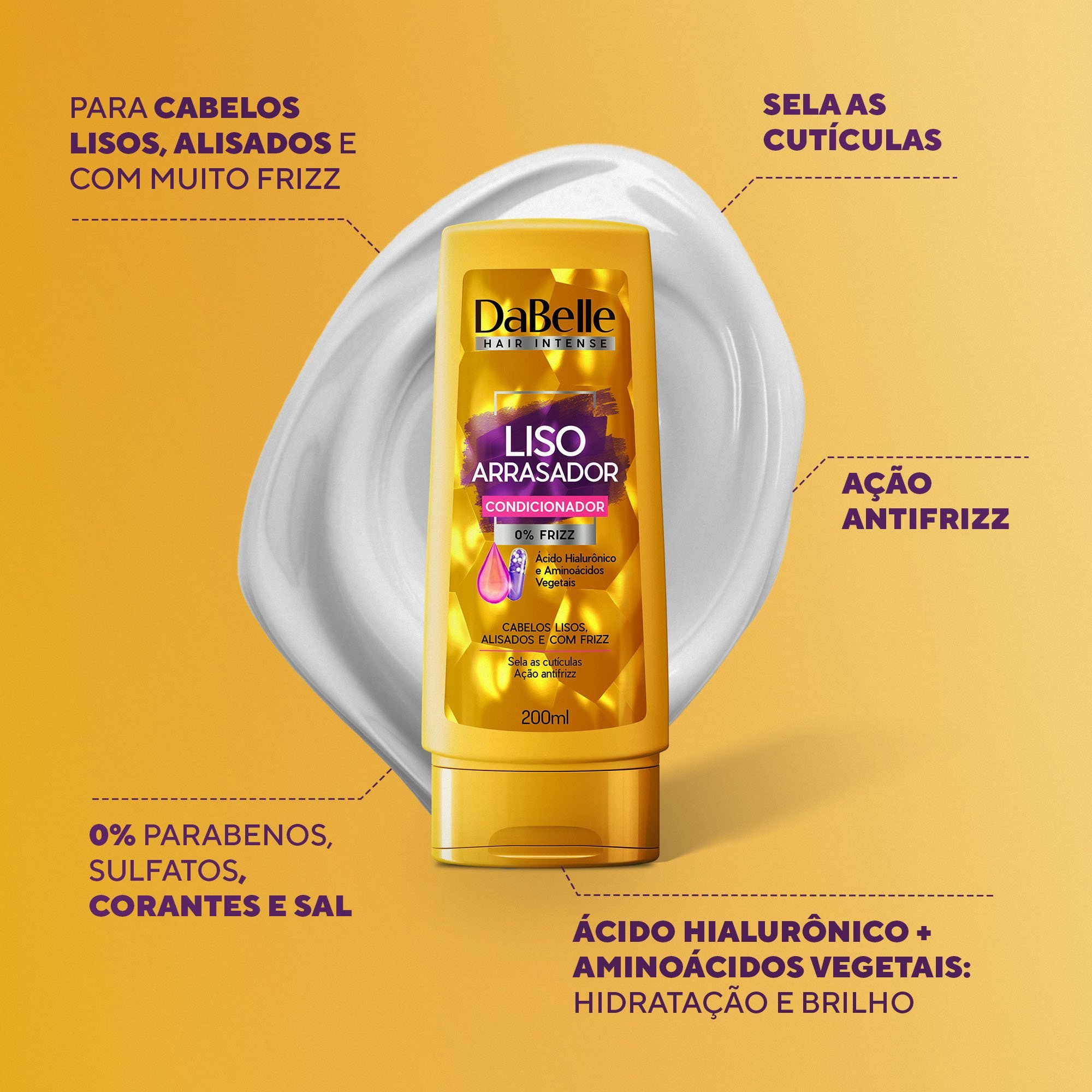 Kit Shampoo e Condicionador Liso Arrasador - Dabelle Hair ÚNICO 3