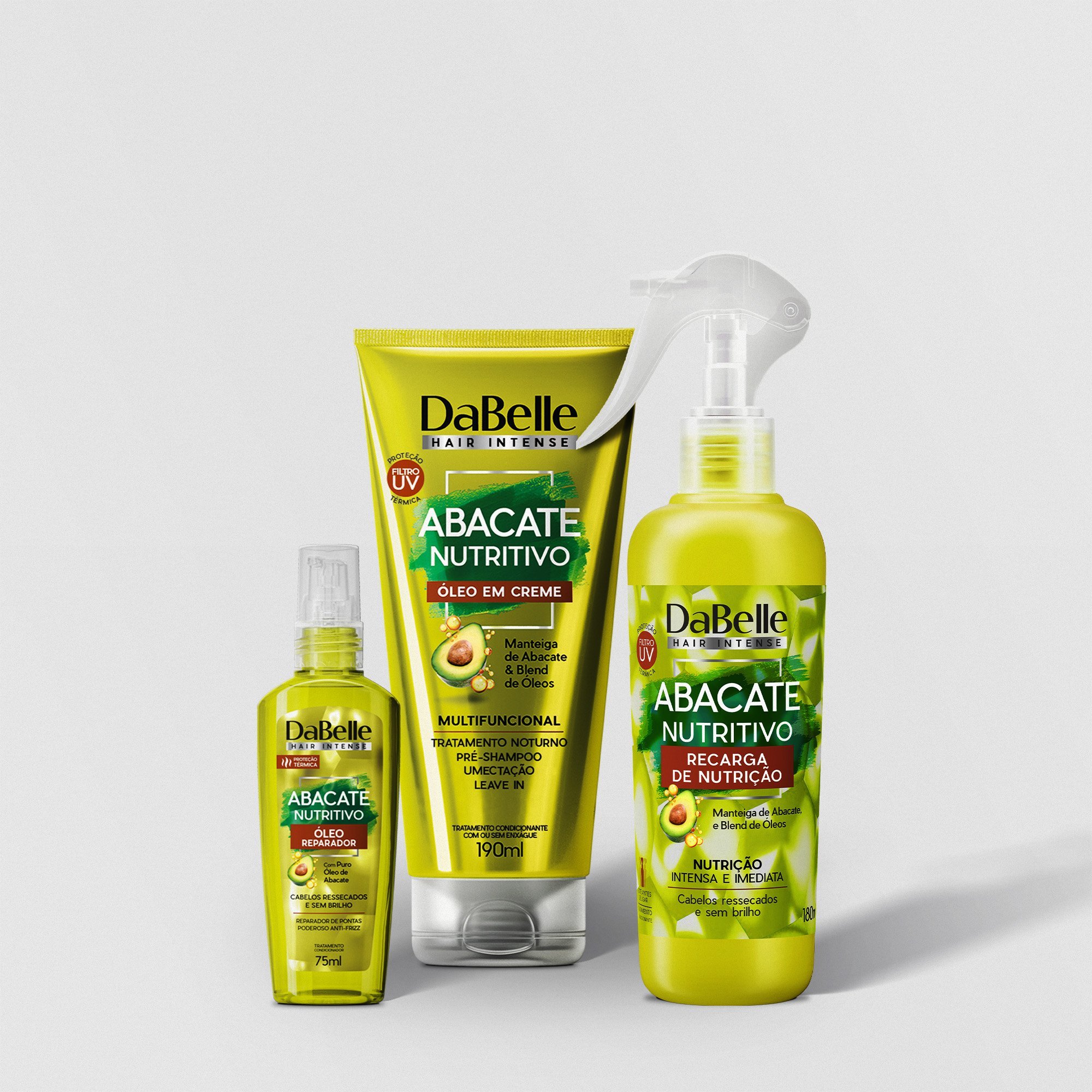 Kit Estrela Abacate Nutritivo Dabelle Hair - 3 Produtos
