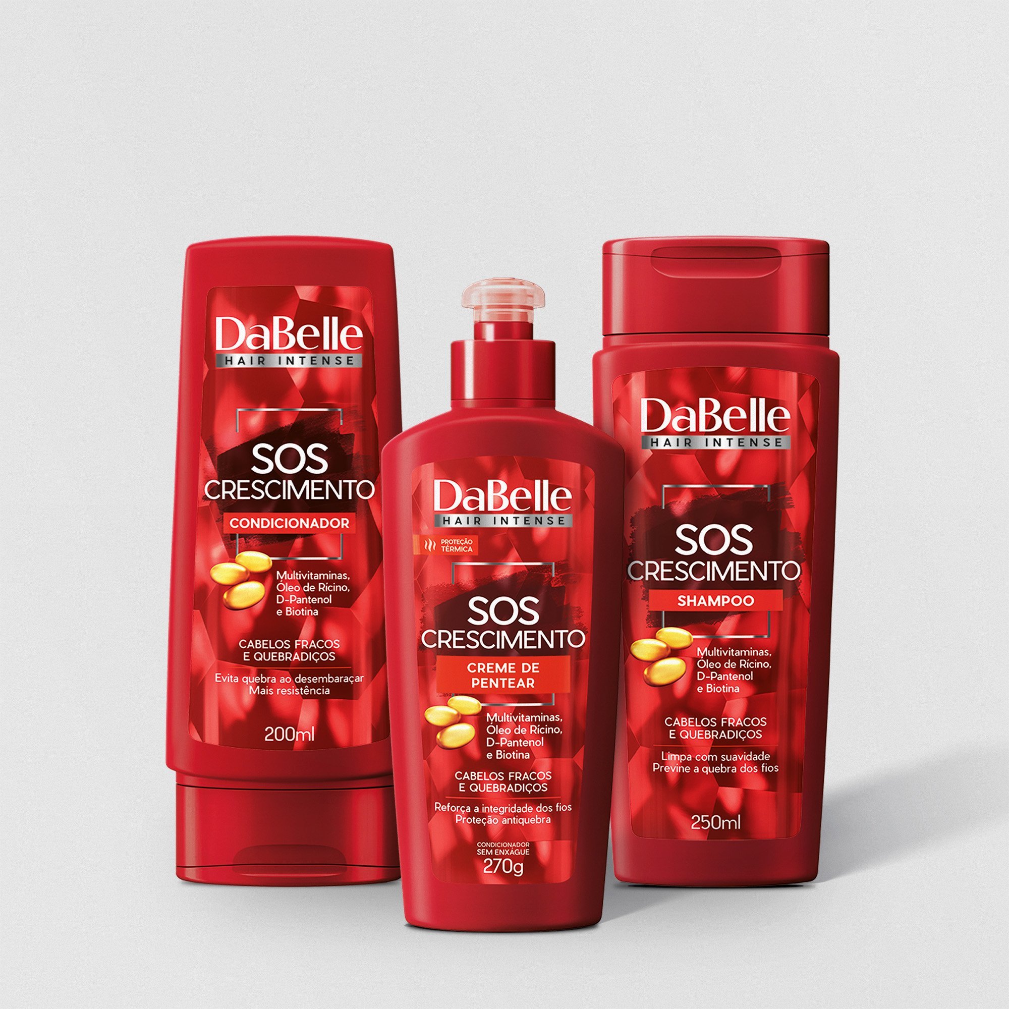 Kit Básico SOS Crescimento Dabelle Hair - 3 Produtos