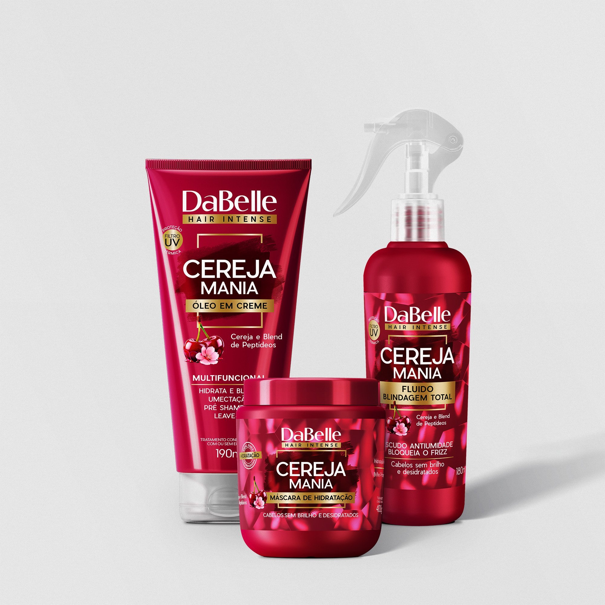 Kit Tratamento Intensivo e Proteção Total Cereja Mania - DaBelle Hair 3 Produtos