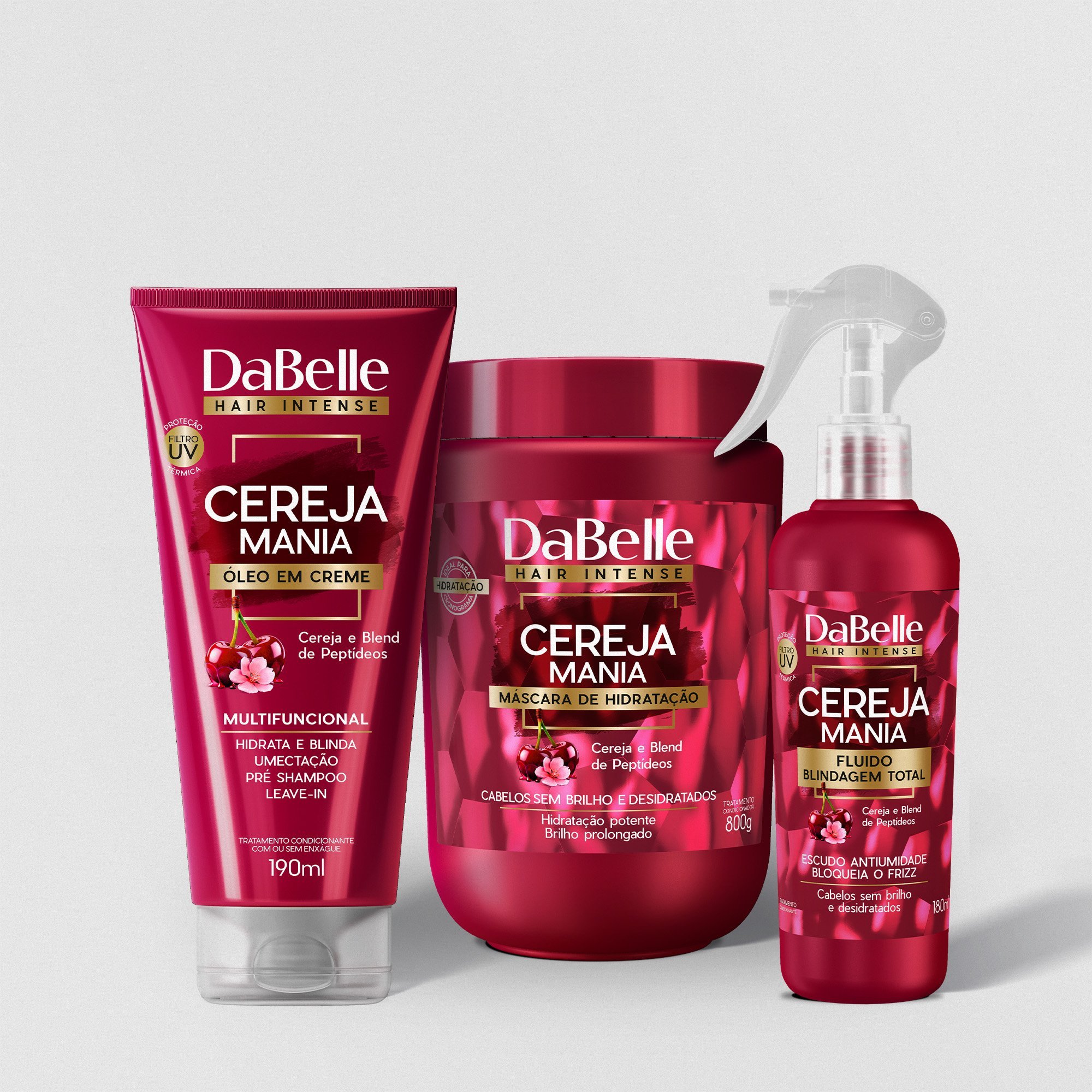 Kit Tratamento e Proteção Cereja Mania - Dabelle Hair 3 Produtos