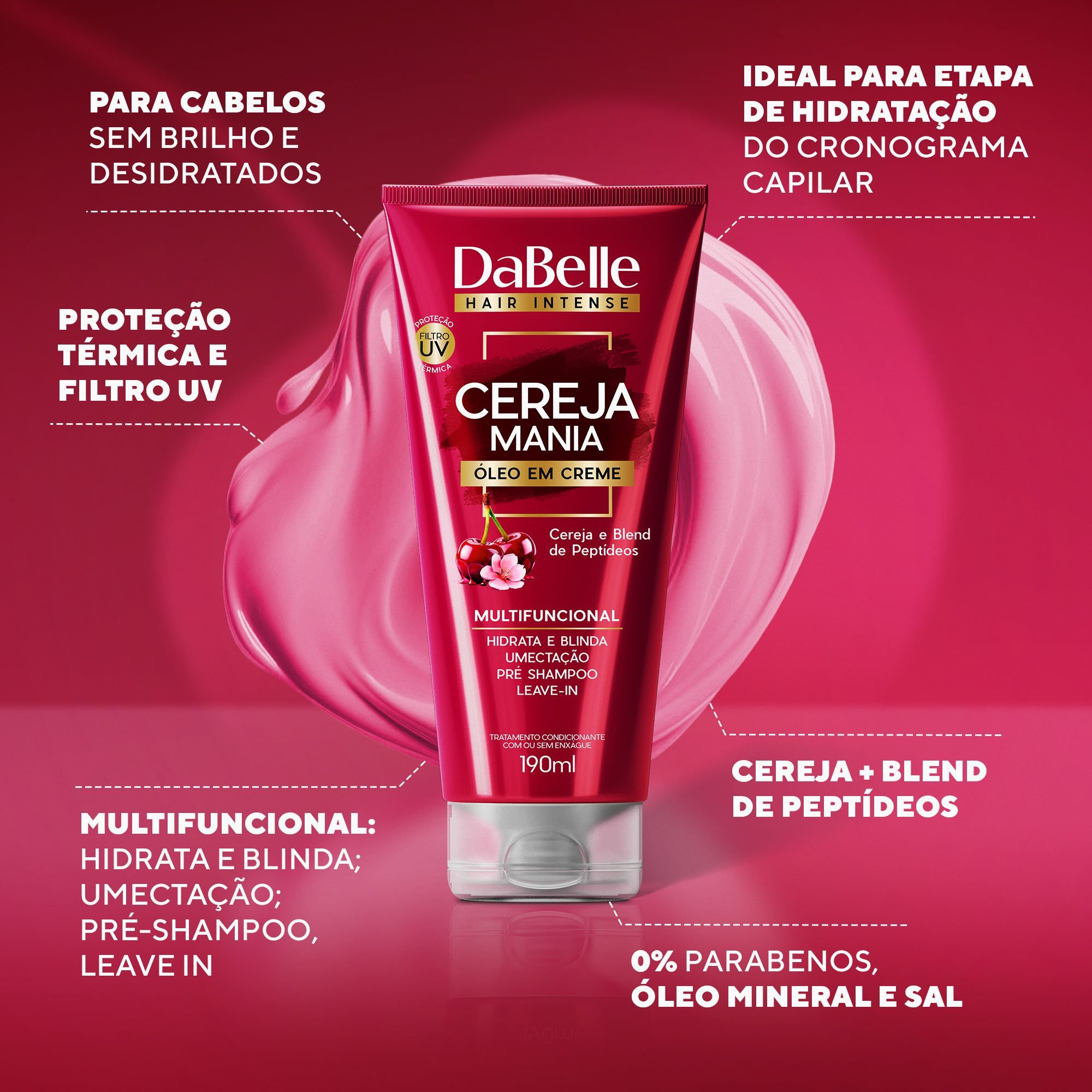 Kit Tratamento e Proteção Cereja Mania - Dabelle Hair 3 Produtos ÚNICO 2