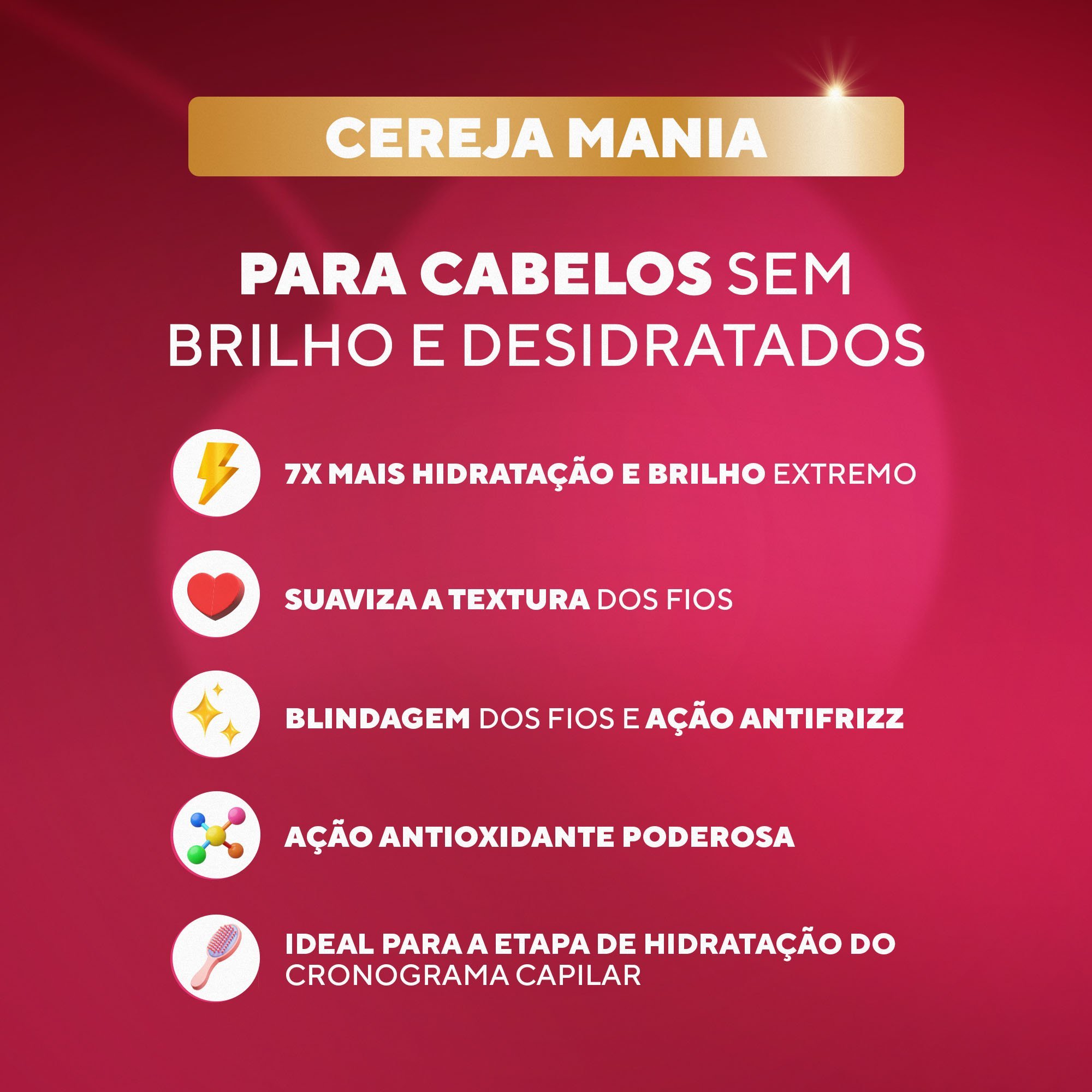 Kit Brilho e Alinhamento Cereja Mania - DaBelle Hair 3 Produtos ÚNICO 5