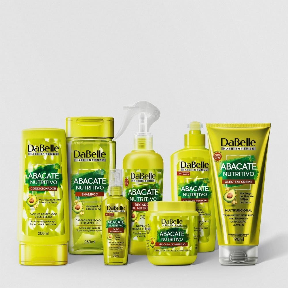 Kit Completo Abacate Nutritivo Dabelle Hair 400g - 7 Produtos
