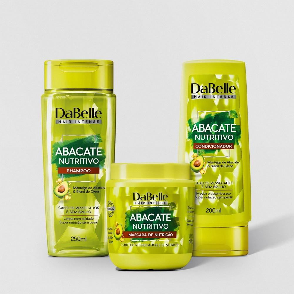 Kit Básico Abacate Nutritivo Dabelle Hair - 3 Produtos
