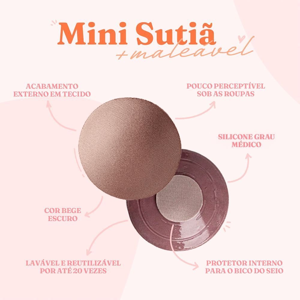 Protetor de mamilo Mini Sutiã Bege 5