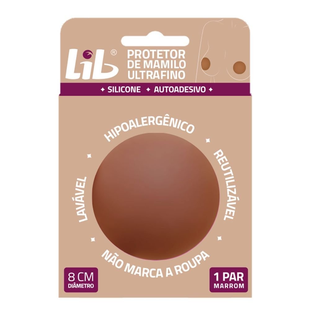 Protetor de Mamilo Ultrafino Marrom Reutilizável Mini Sutiã Silicone