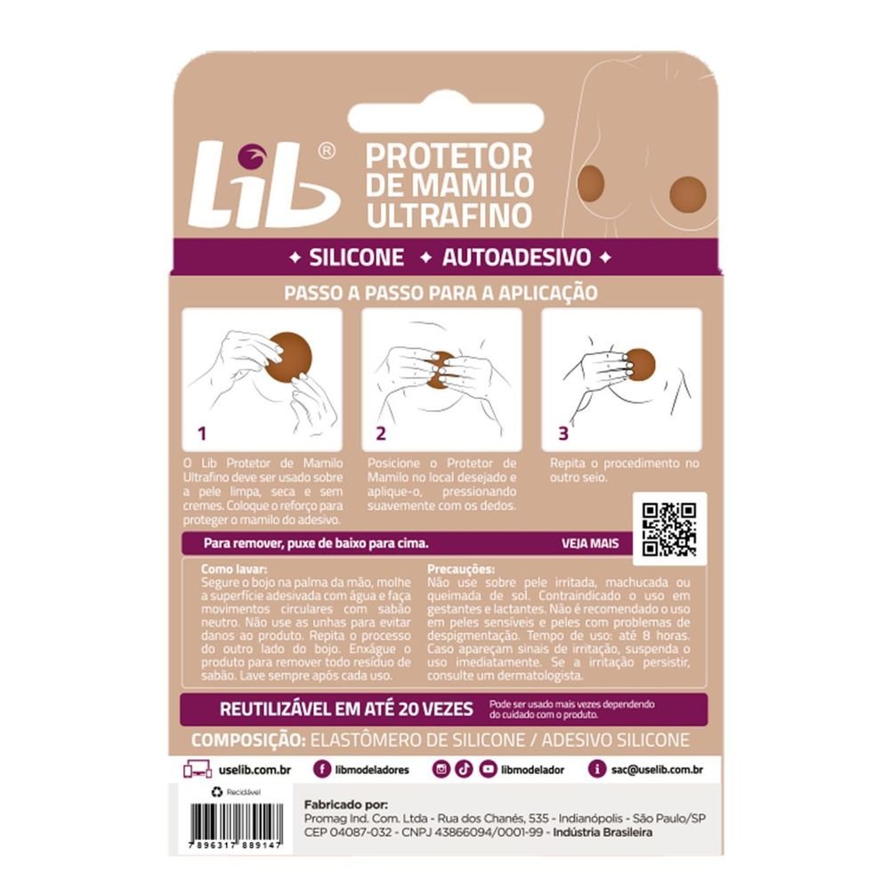 Protetor de Mamilo Ultrafino Marrom Reutilizável Mini Sutiã Silicone Marrom 3