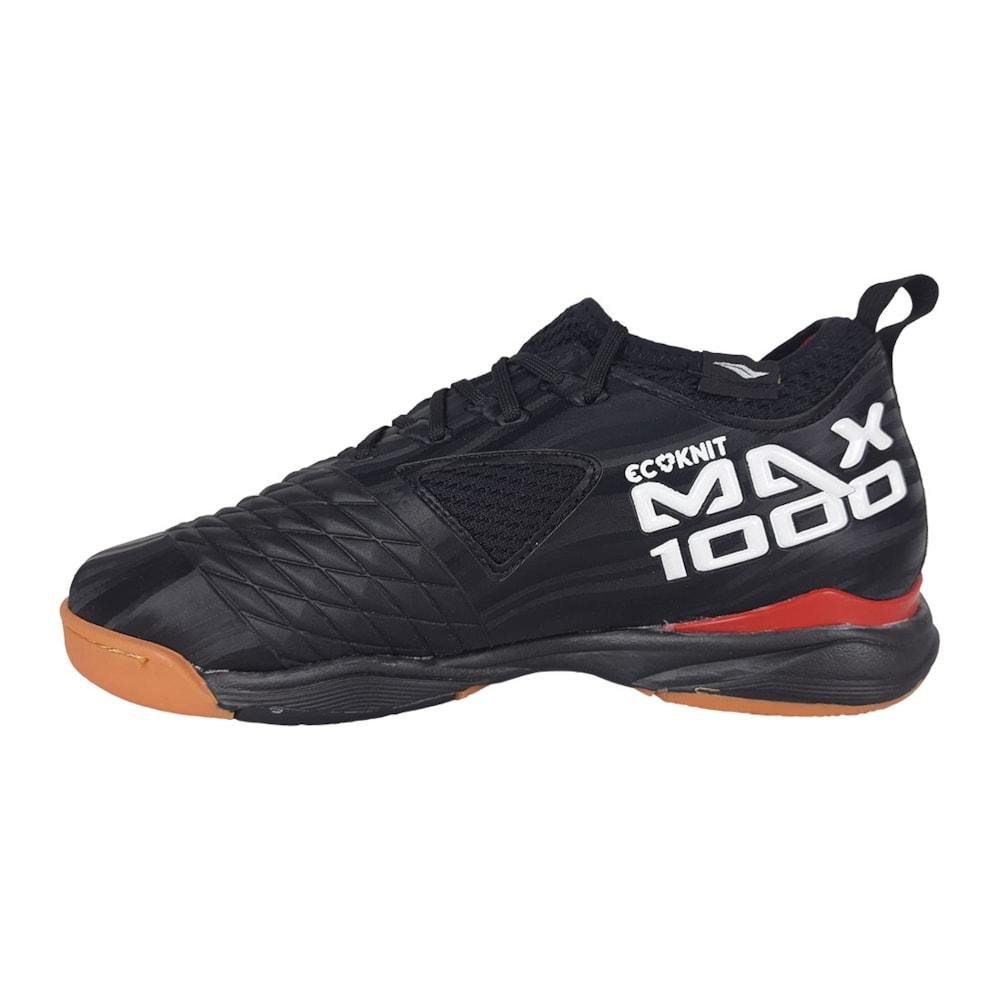 Chuteira Futsal Penalty Max 1000 Locker Ecoknit Unissex Preto/Vermelho 2