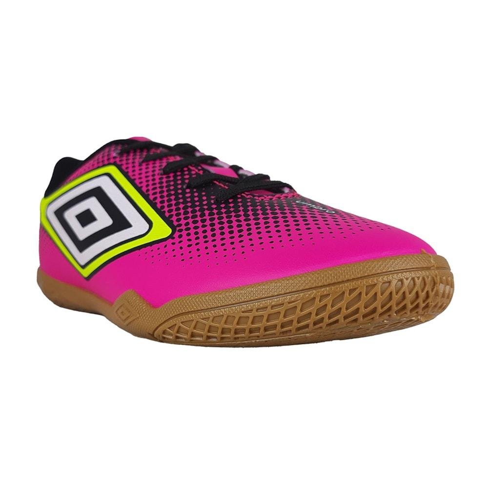 Chuteira Futsal Umbro Cannon JR Infantil Rosa/Verde 5