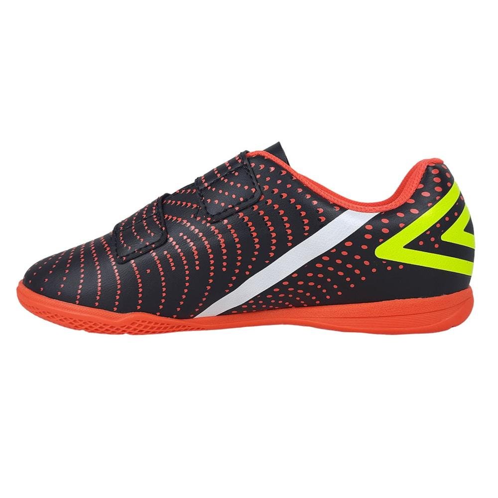 Chuteira Futsal Umbro Flip Kids Infantil Preto/Laranja 2