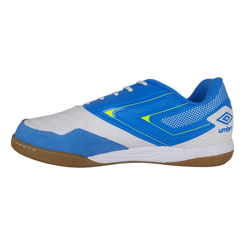 Chuteira Futsal Umbro Pro 5 Bump Club Branco e Azul Masculino Branco/Azul 2