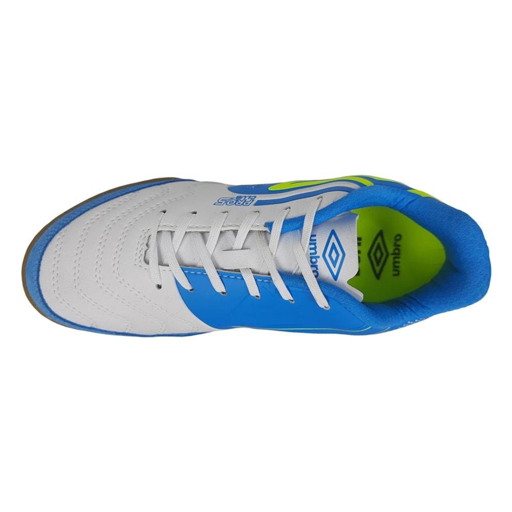 Chuteira Futsal Umbro Pro 5 Bump Club Branco e Azul Masculino Branco/Azul 4