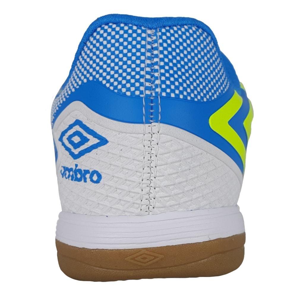 Chuteira Futsal Umbro Pro 5 Bump Club Branco e Azul Masculino Branco/Azul 6