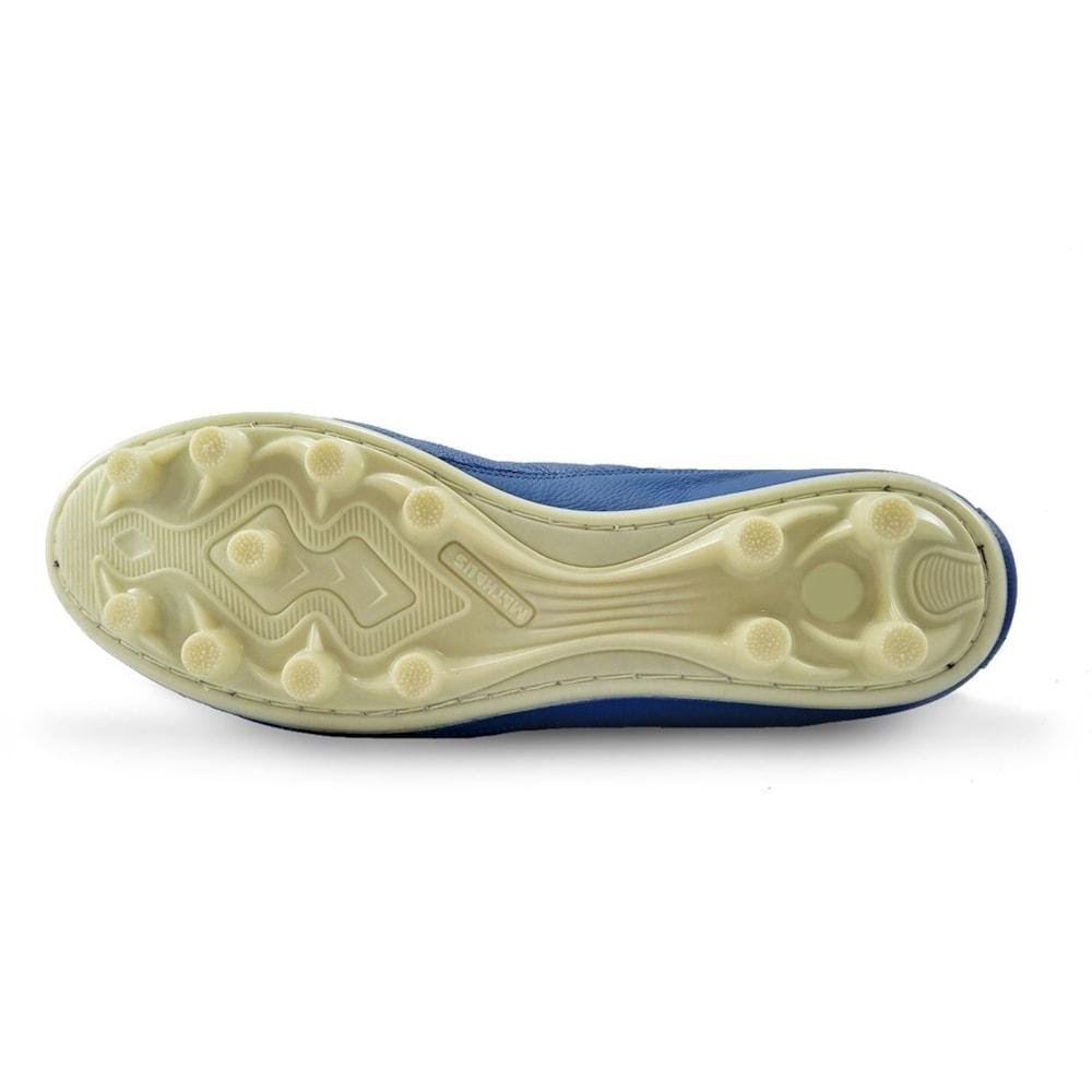 Chuteira de Campo Mathaus Couro Masculino Tamanhos Especiais 45 ao 48 Azul 3