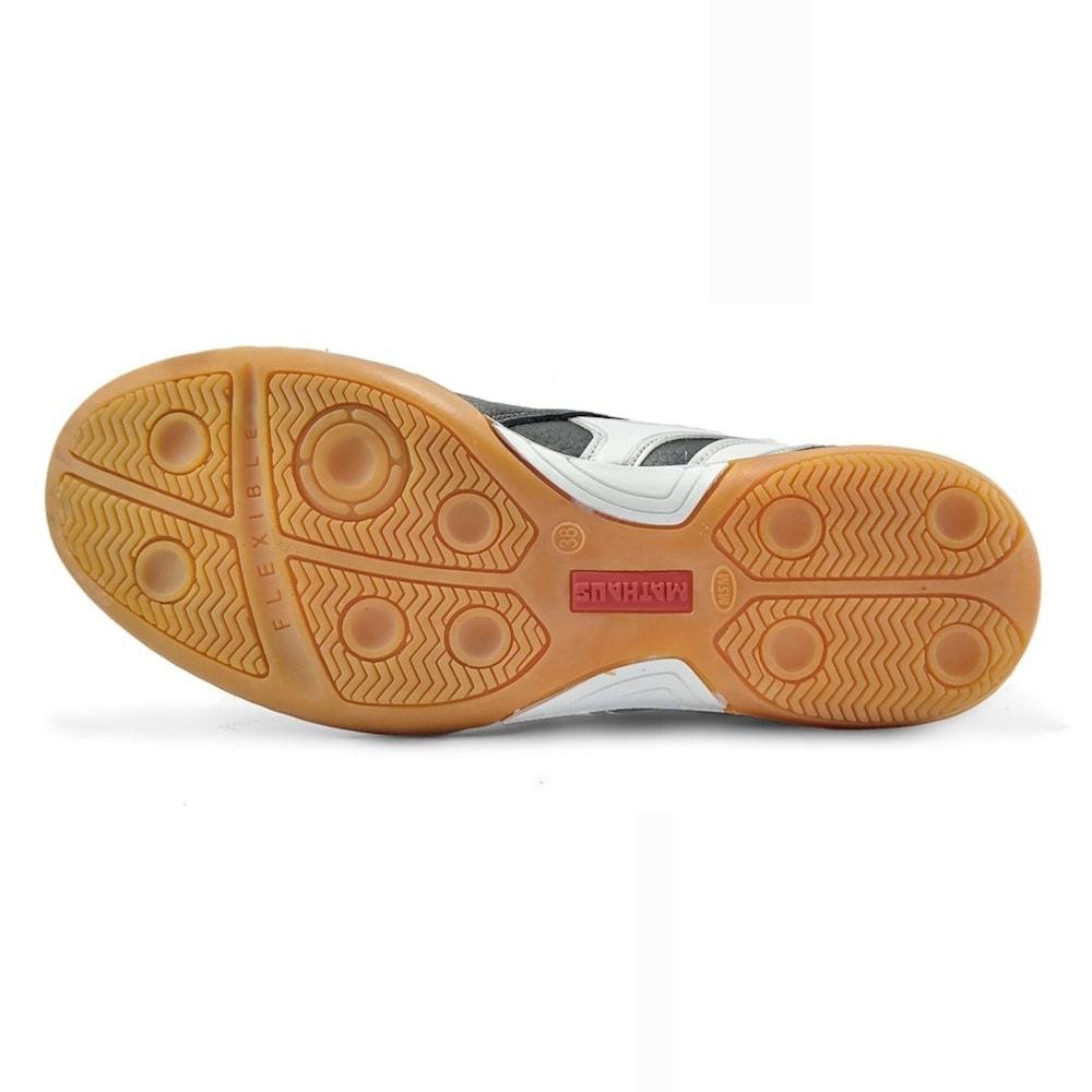 Chuteira Futsal Mathaus Veneza Couro Masculino Preto/Laranja 3