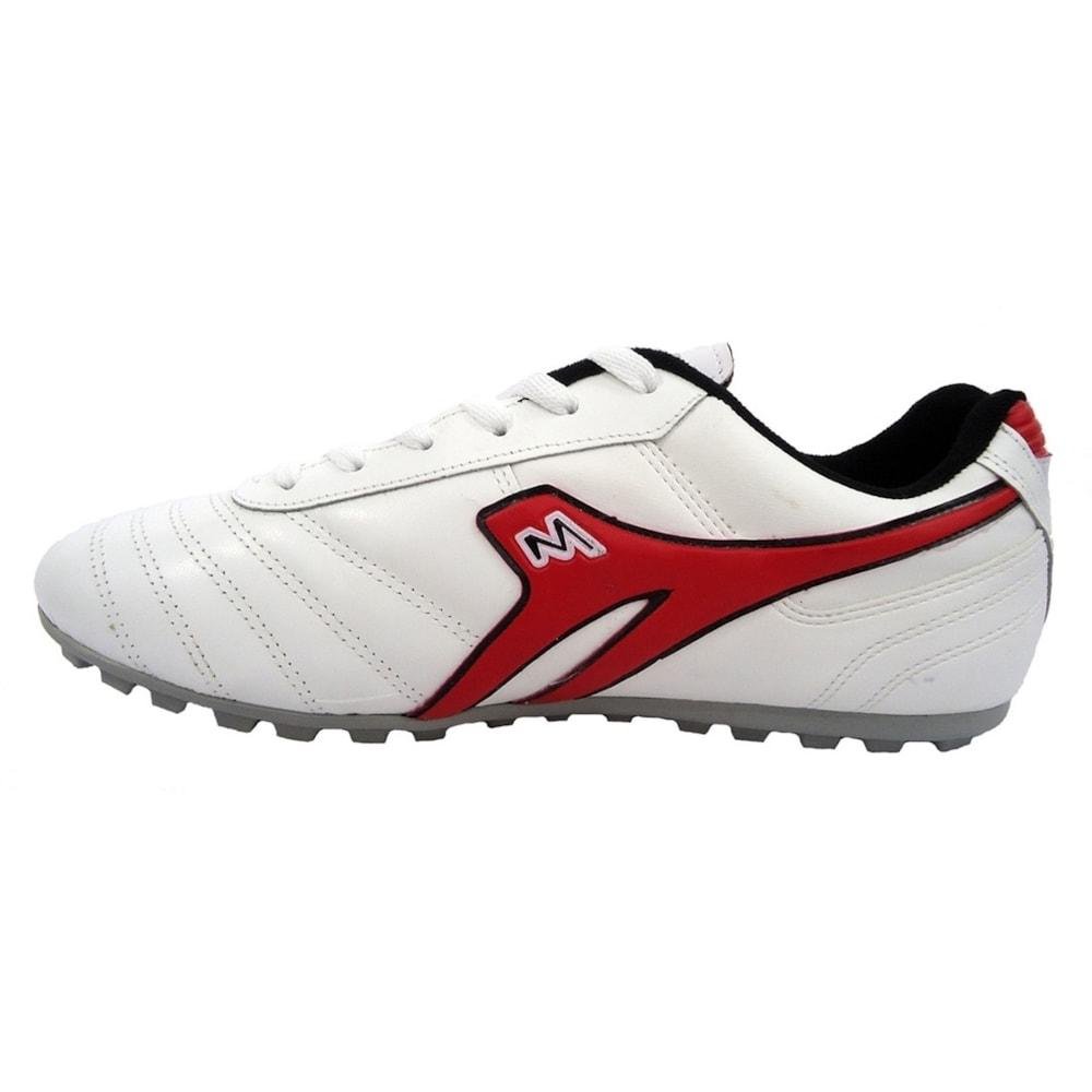 Chuteira Society Mathaus Azurra Couro Costurada Branca Branco/Vermelho 2