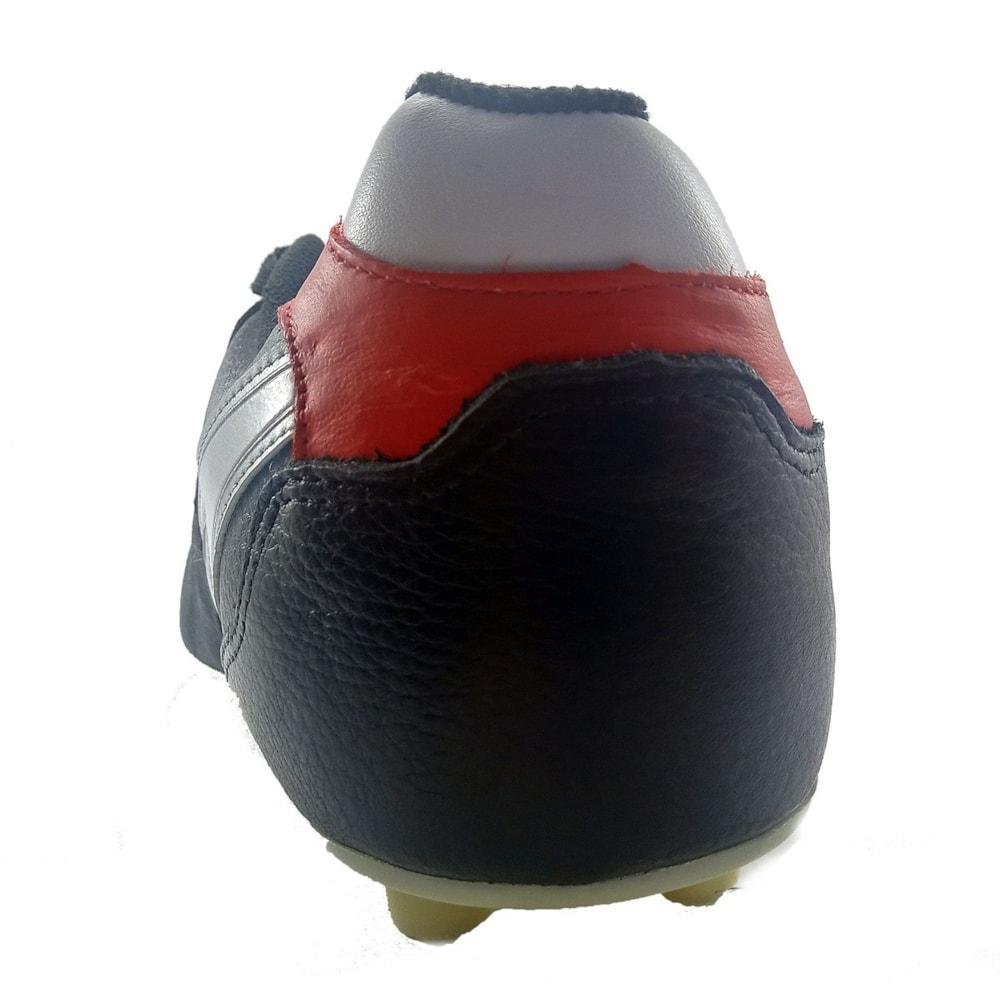 Chuteira de Campo Mathaus Veneza Couro Adulto Tamanhos Especiais Preto/Vermelho 5