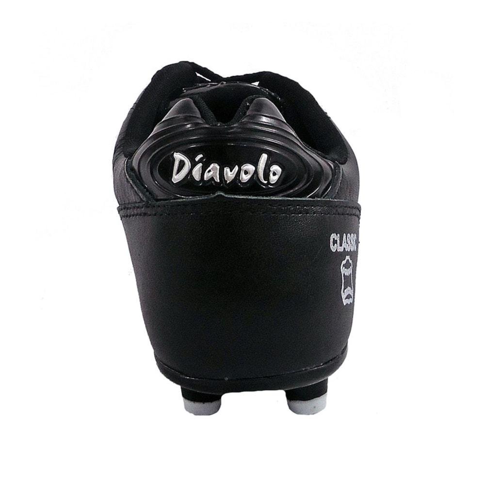 Chuteira de Campo Diavolo Classic Udinese Couro Adulto Preto Preto 4