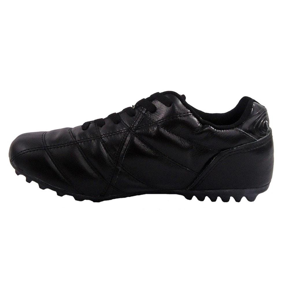 Chuteira Society Diavolo Classic Traction Couro Adulto Preto Preto 2
