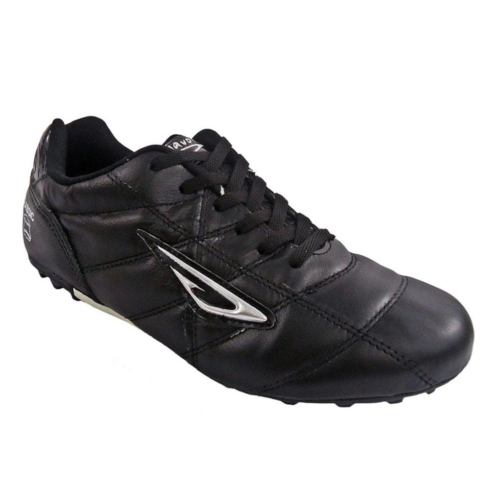 Chuteira Society Diavolo Classic Traction Couro Adulto Preto Preto 5
