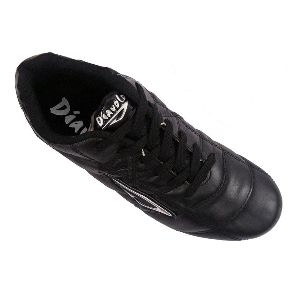 Chuteira Society Diavolo Classic Traction Couro Adulto Preto Preto 6