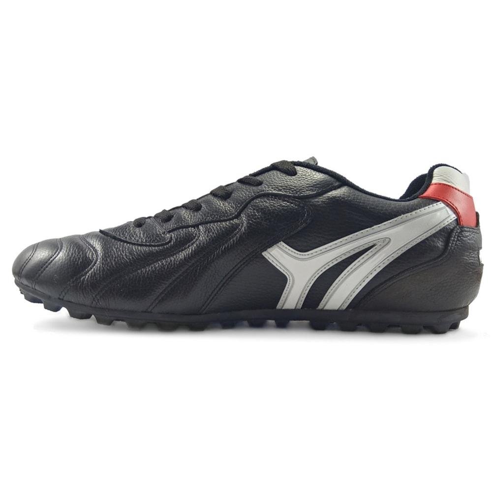 Chuteira Society Mathaus Veneza Couro Adulto Tamanhos Especiais Preto/Vermelho 2